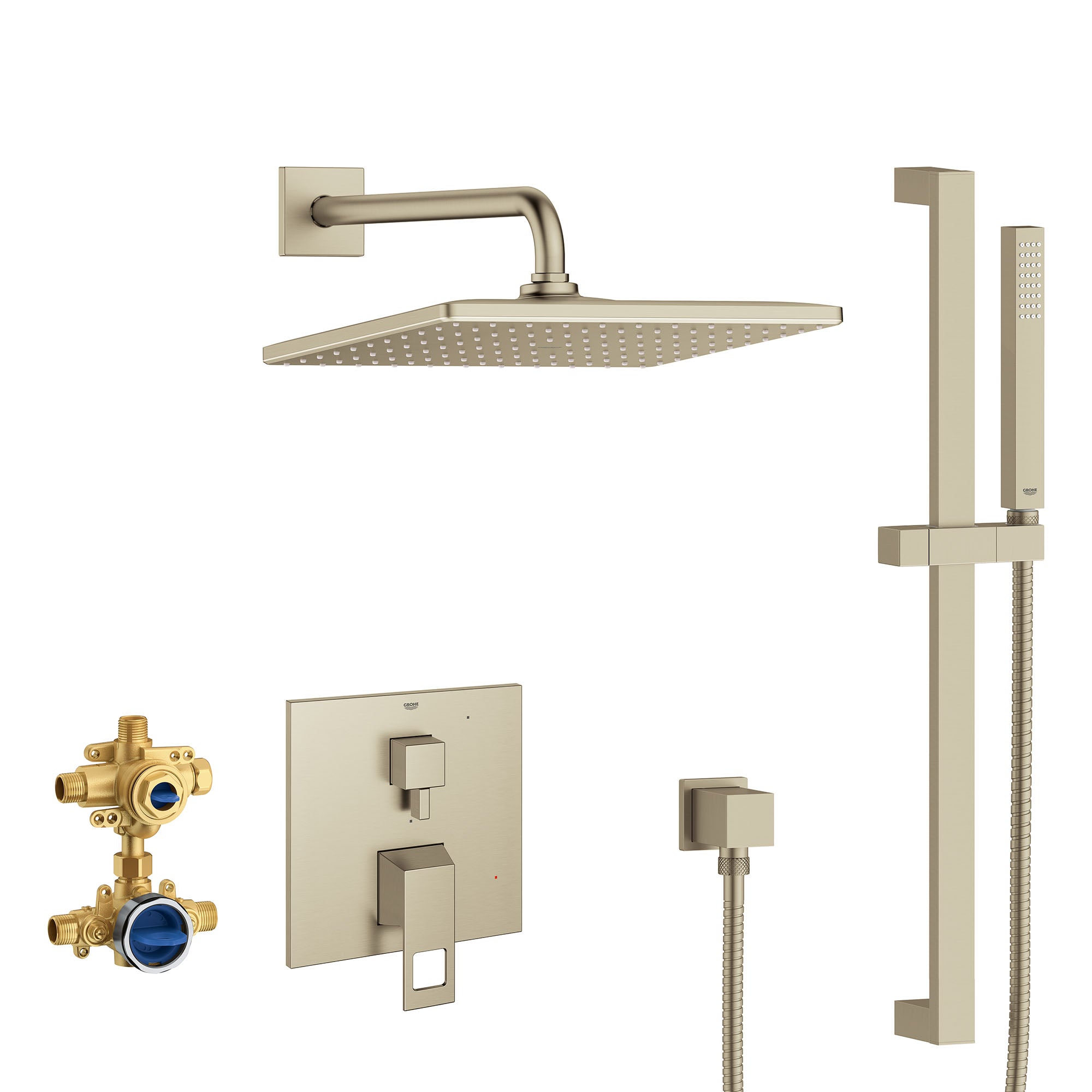 Eurocube Pressure Balanced Rain Shower Set