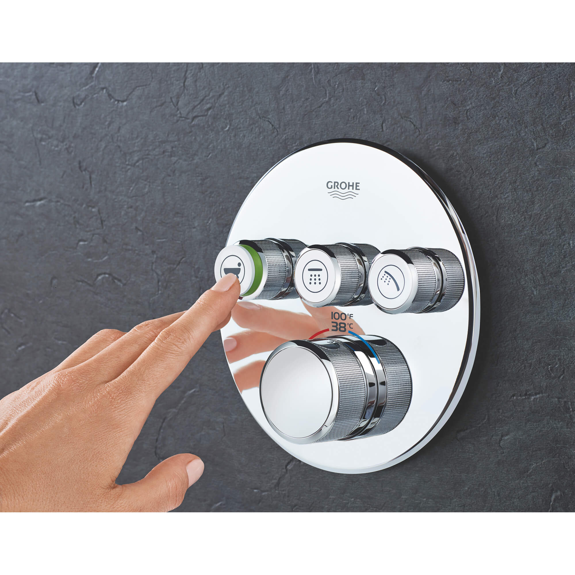 GrohTherm MC SmartControl Garniture de valve thermostatique à fonction triple avec module de commande