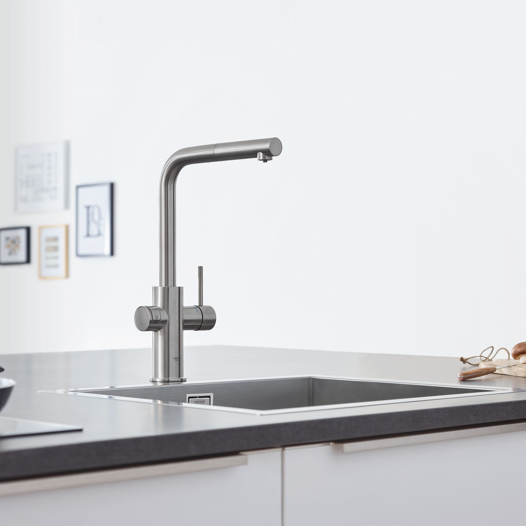 GROHE Blue  MC Chilled+Sparkling 2.0 Robinet de cuisine avec douchette rétractable