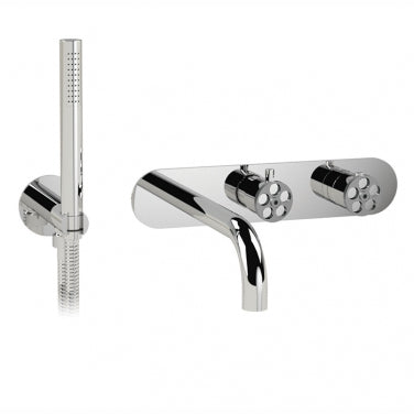 Robinet de bain mural thermostatique 3/4" avec douchette - ENSEMBLE DÉCORATIF