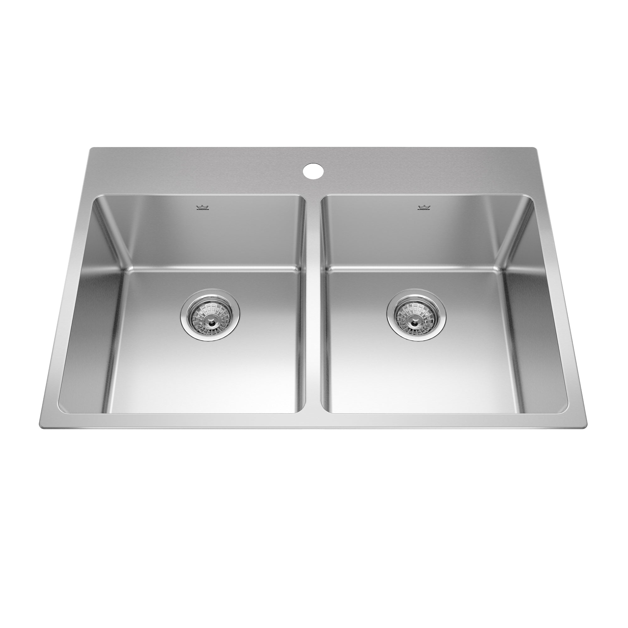 Brookmore 32.9-inch LR x 22.1-inch FB Drop-in Double Bowl Stainless Steel Sink