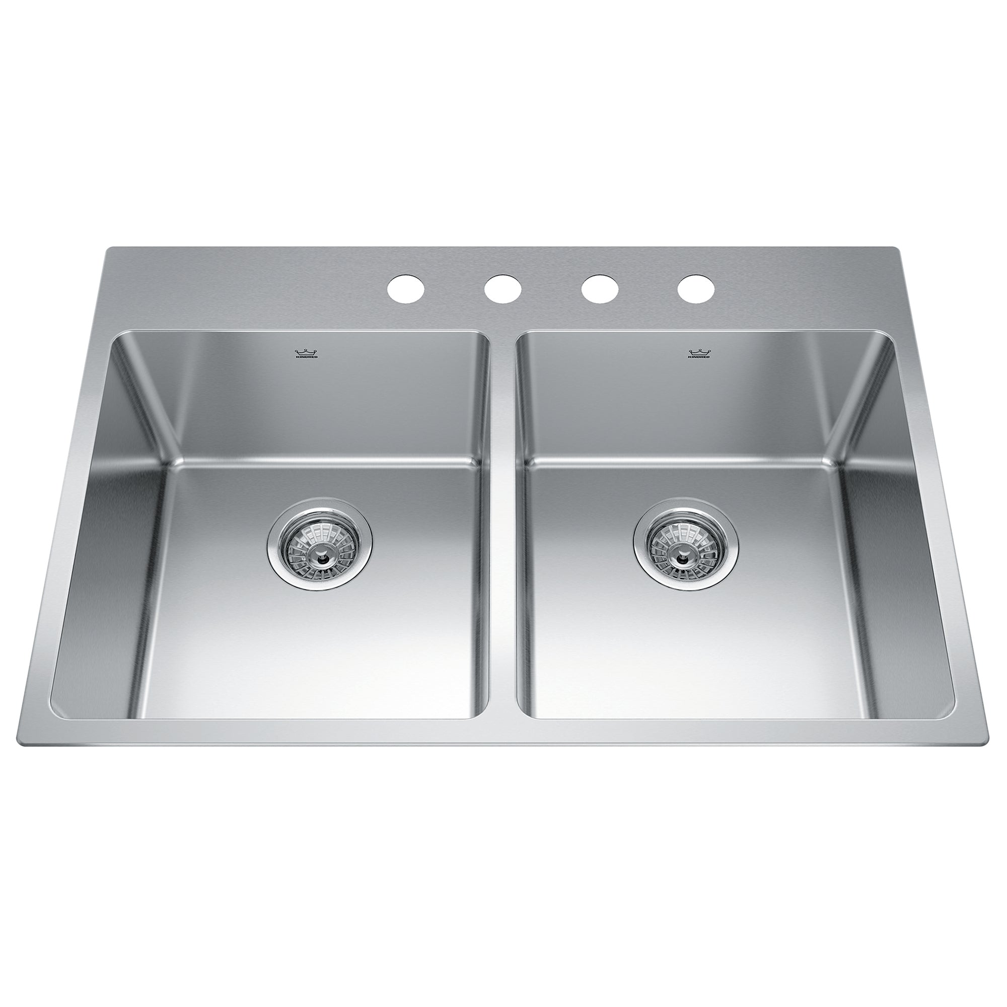 Brookmore 32.9-inch LR x 22.1-inch FB Drop-in Double Bowl Stainless Steel Sink