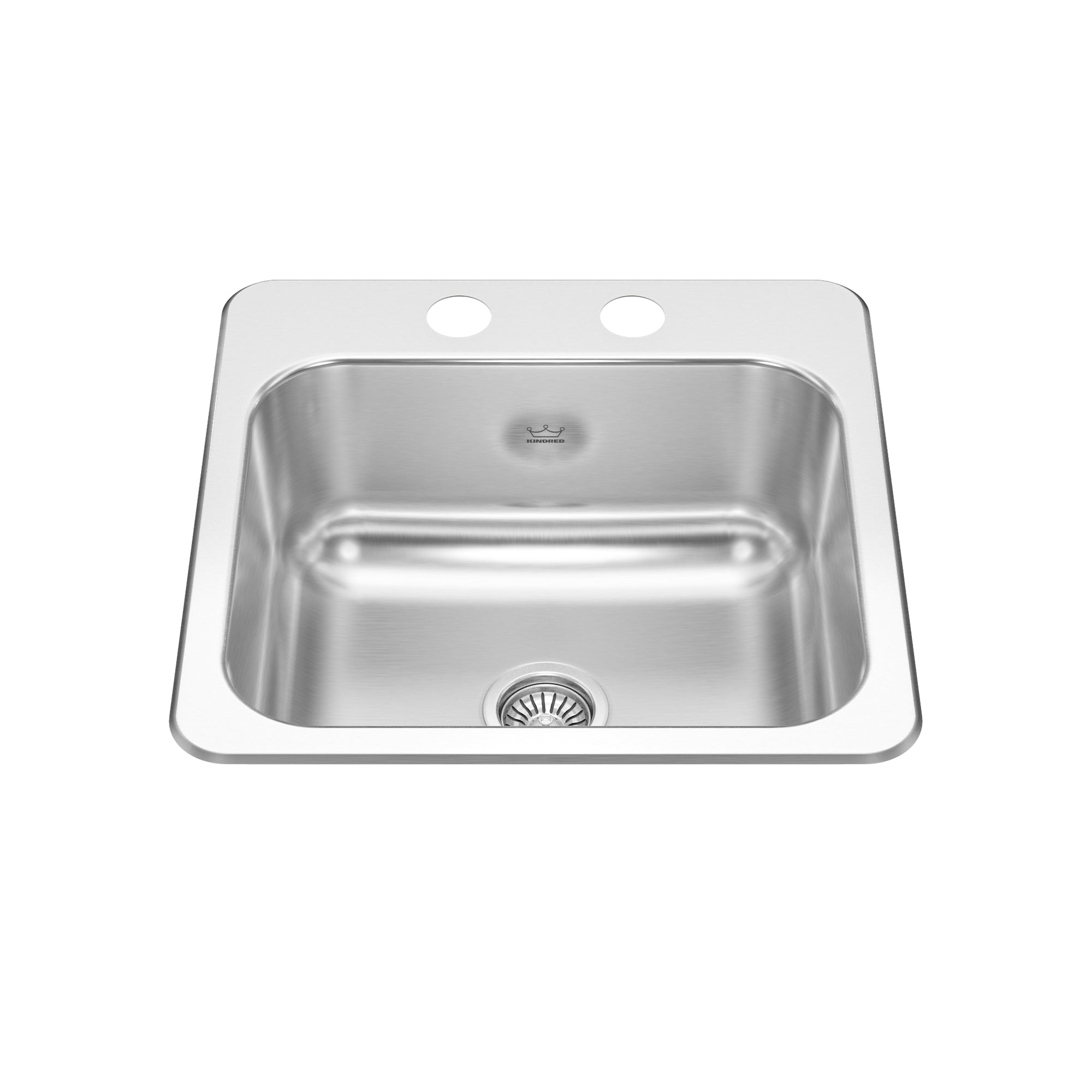 Creemore 15 pouces LR x 15 pouces FB DROP dans un bol unique à 2 trous en acier inoxydable en acier hospitalier