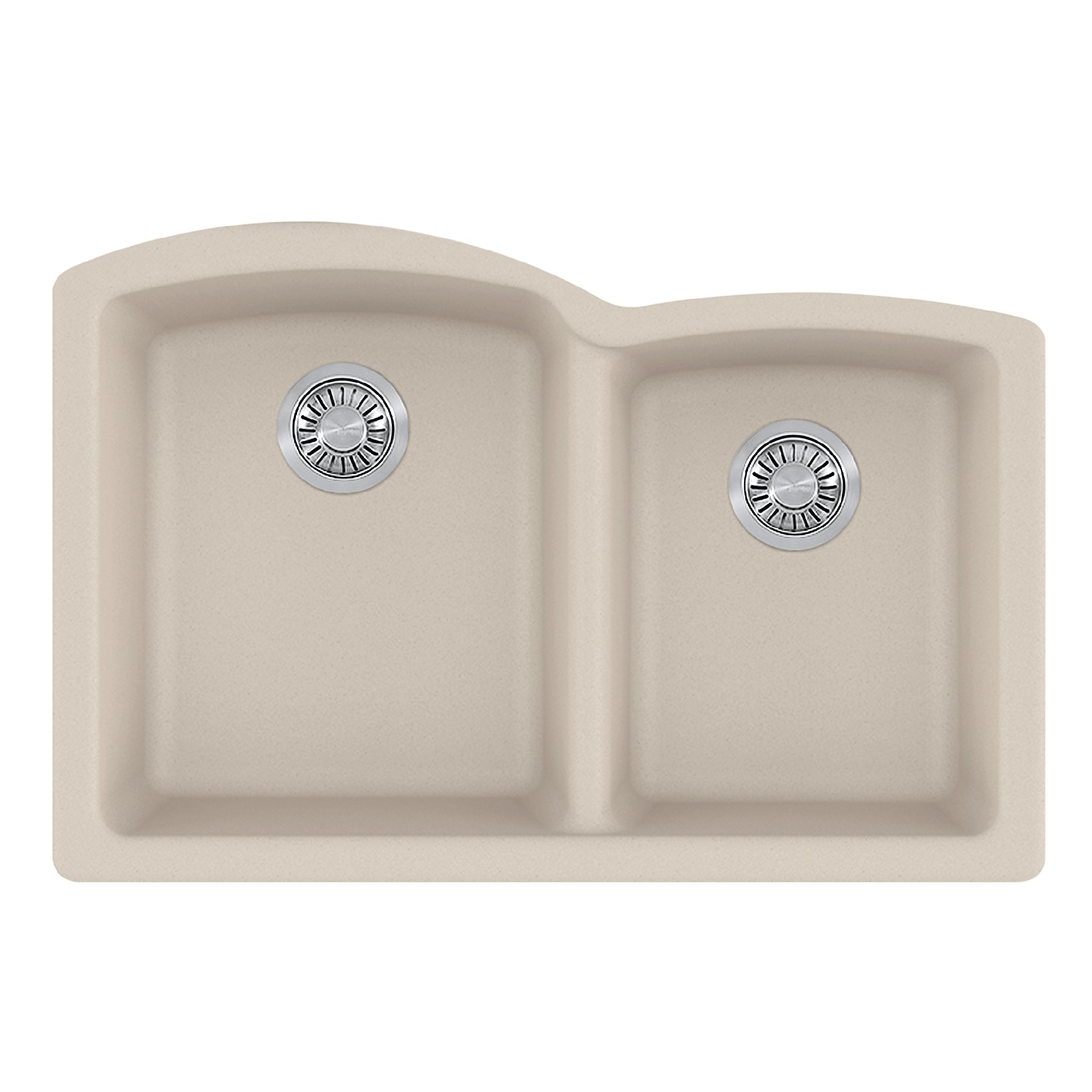 Franke Ellipse 33,0 pouces. x 21,7 pouces. Granite blanc polaire sous-male de cuisine double bol - ELG160PWT-CA