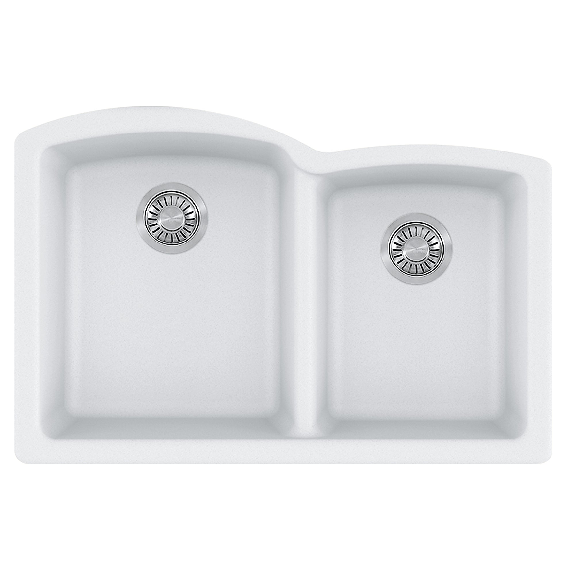 Franke Ellipse 33,0 pouces. x 21,7 pouces. Granite blanc polaire sous-male de cuisine double bol - ELG160PWT-CA