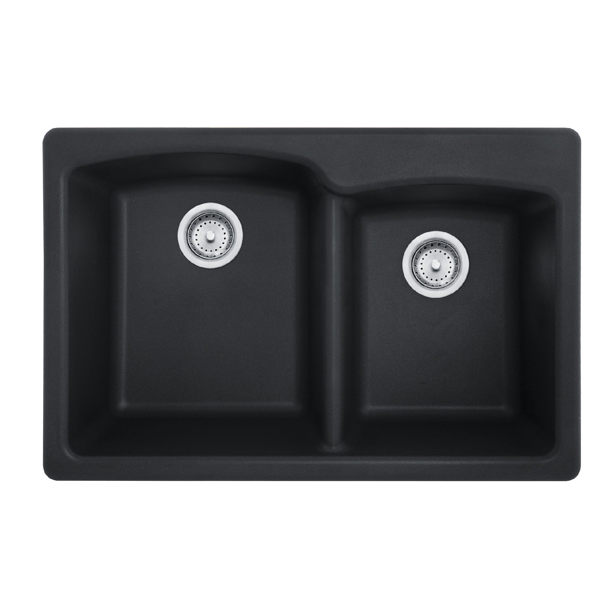 Franke Ellipse 33,0 pouces. x 22,0 pouces. ENYX Granite Dual Mount Double Bow Bowl Kitchen Sink - EOOX33229-1-CA