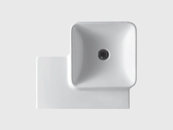 FLOW Lavabo carré suspendu 23 po tablette à droite