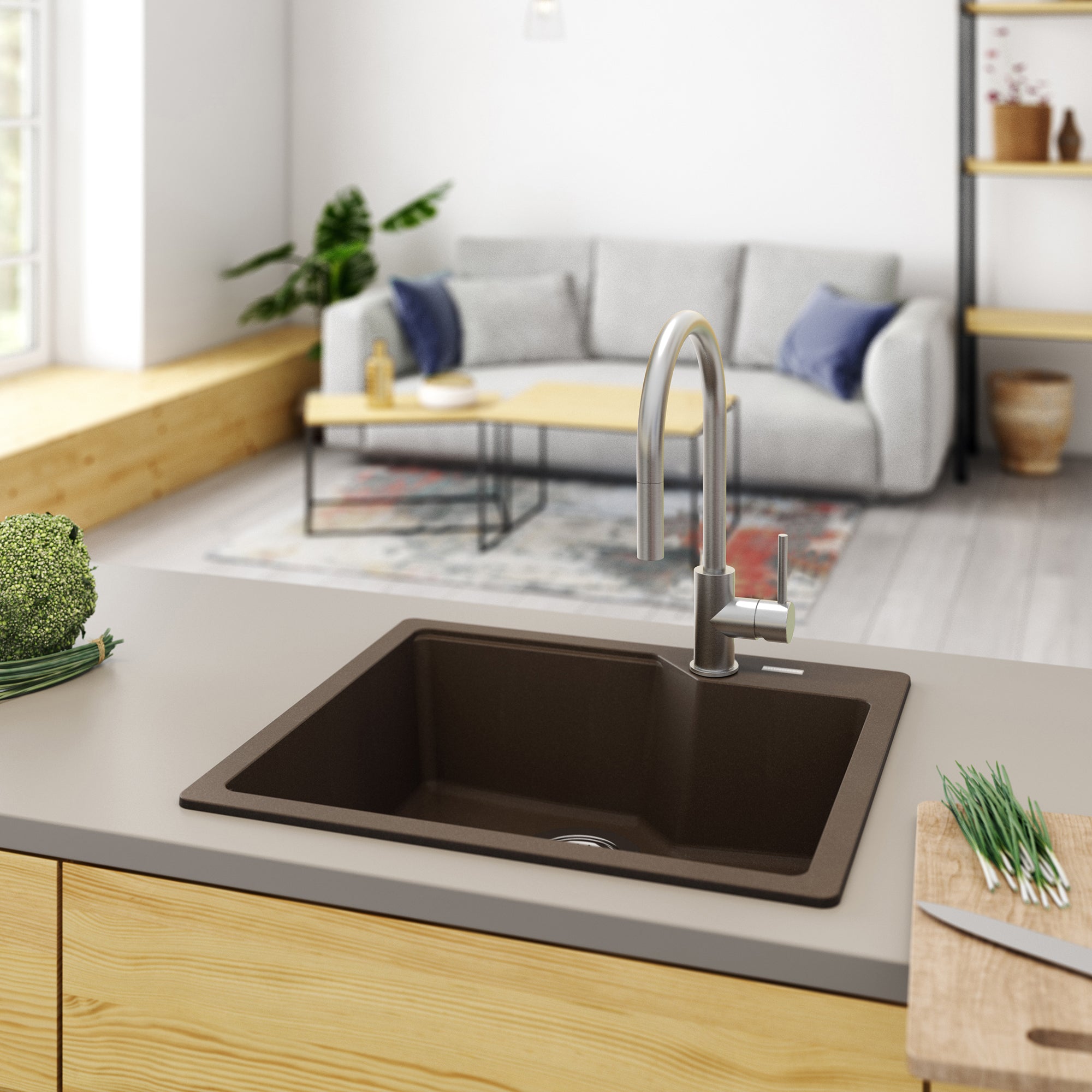 Évier en granite 1 cuvette Kindred