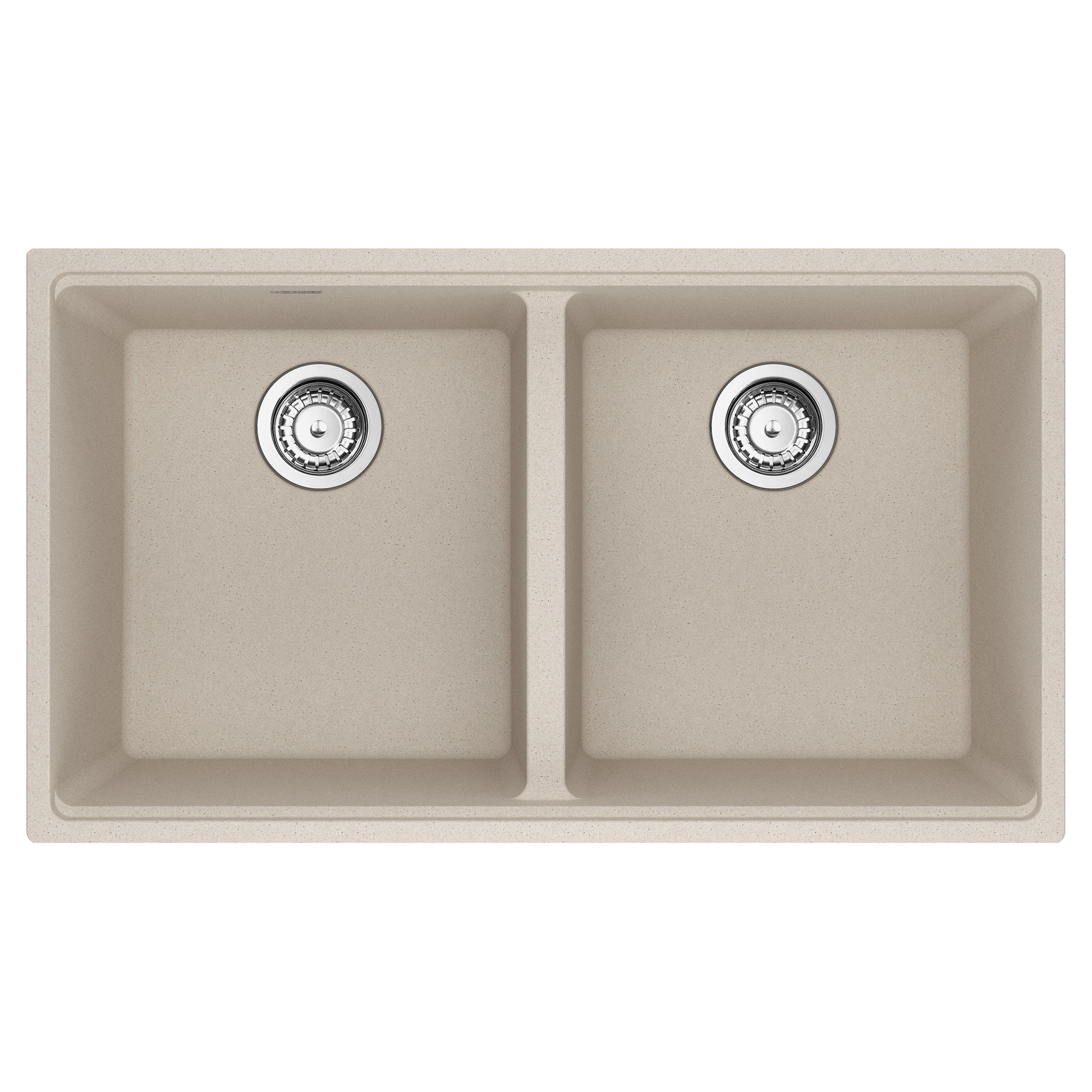 Franke Maris a sous-représenté 33 pouces x 18,94 pouces en granit double bol évier de cuisine en pierre gris