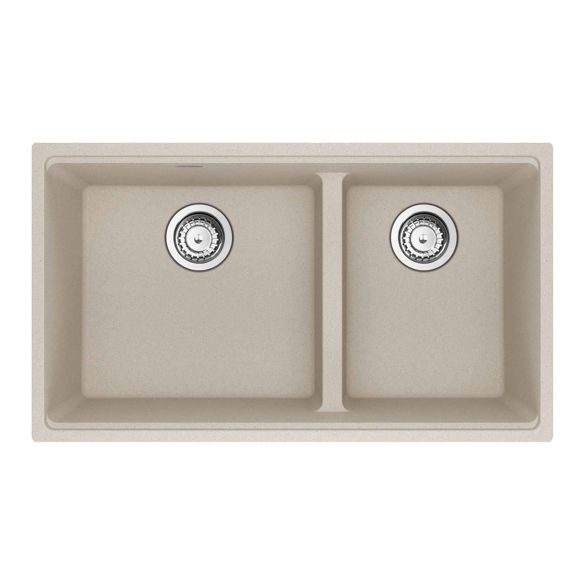 Franke Maris a sous-représenté 31 pouces x 17,81 pouces en granit double bol évier en pierre gris