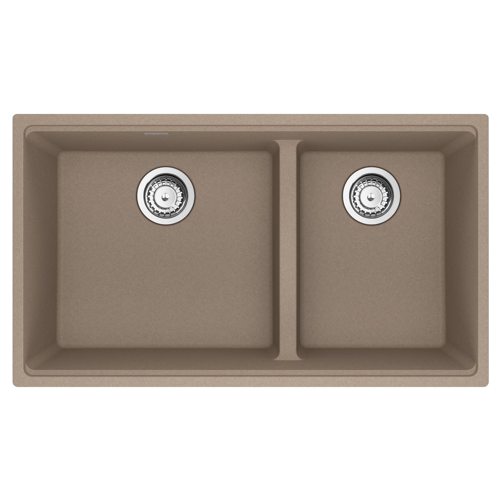 Franke Maris a sous-représenté 33 pouces x 18,94 pouces en granit double bol évier de cuisine en noir mat