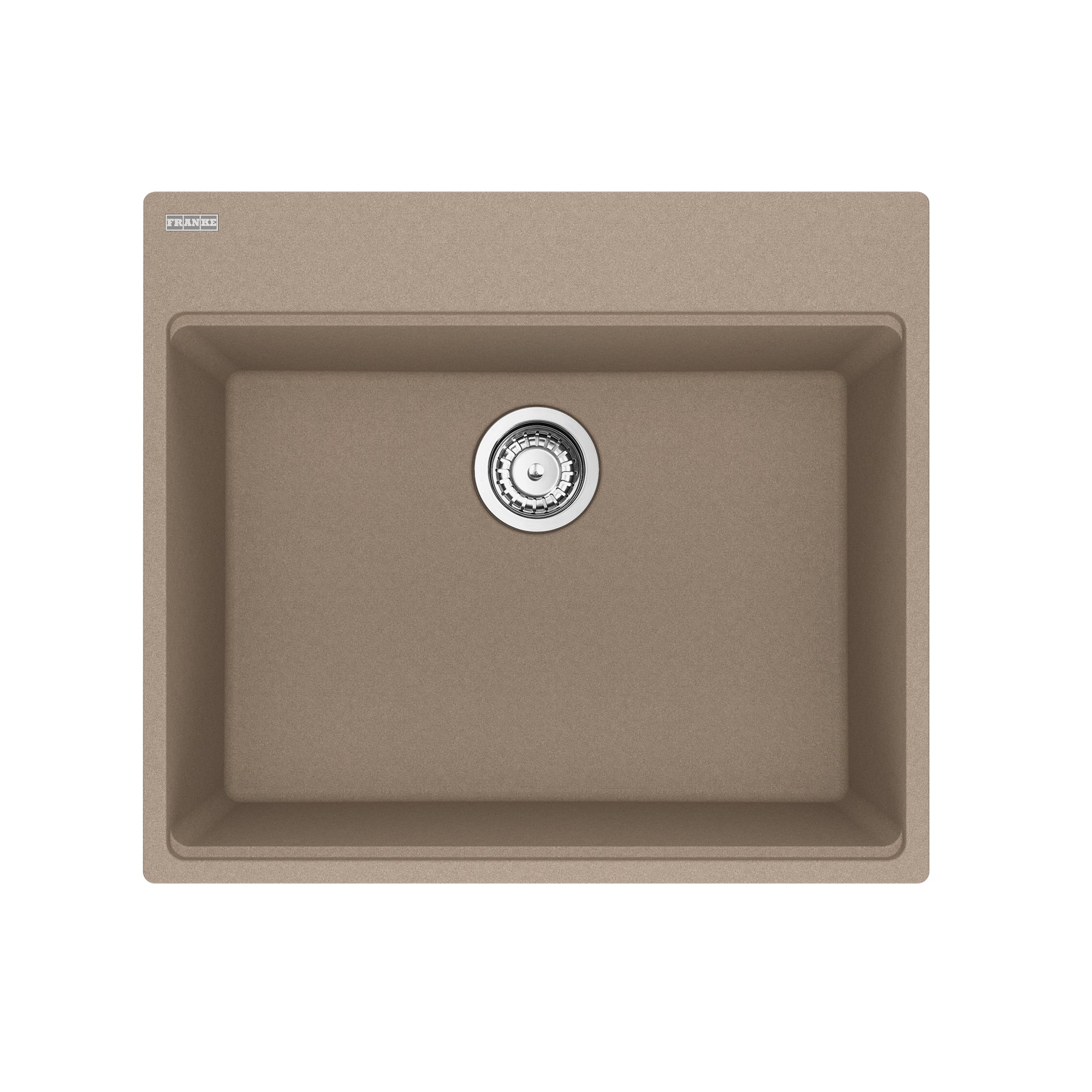 Franke Maris Topmount 25 pouces x 22 pouces en granit simple Bol de cuisine Évier de cuisine en pierre Gris