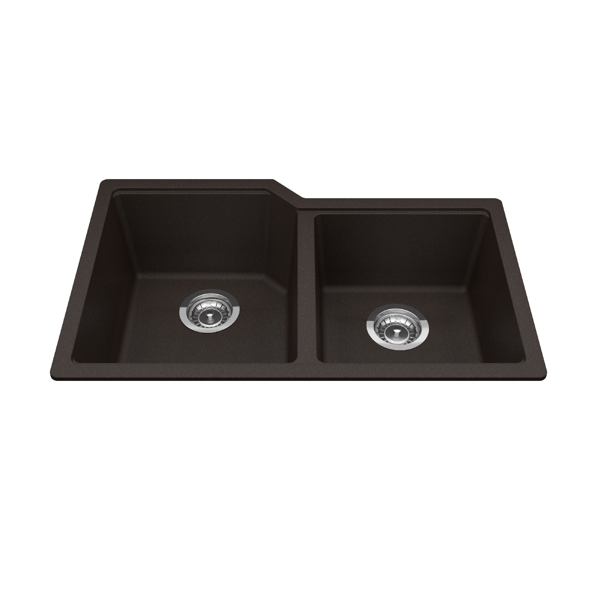 Granite Series 30.69-inch LR x 19.69-inch FB Undermount Double Bowl Granite Kitchen Sink in Matte Black