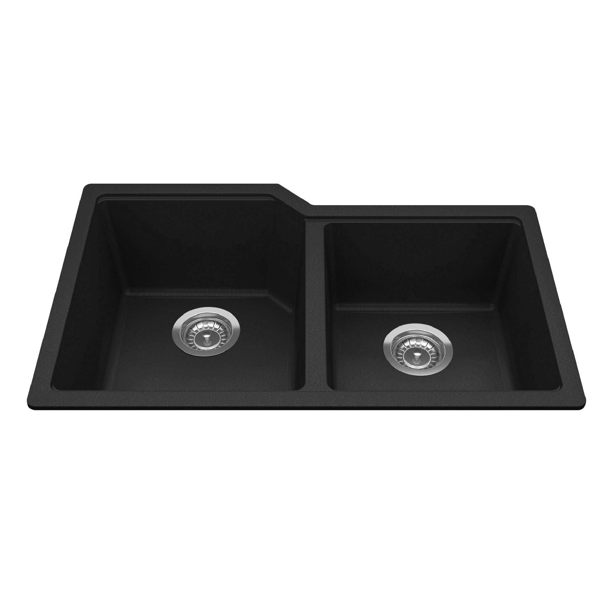 Granite Series 30.69-inch LR x 19.69-inch FB Undermount Double Bowl Granite Kitchen Sink in Matte Black