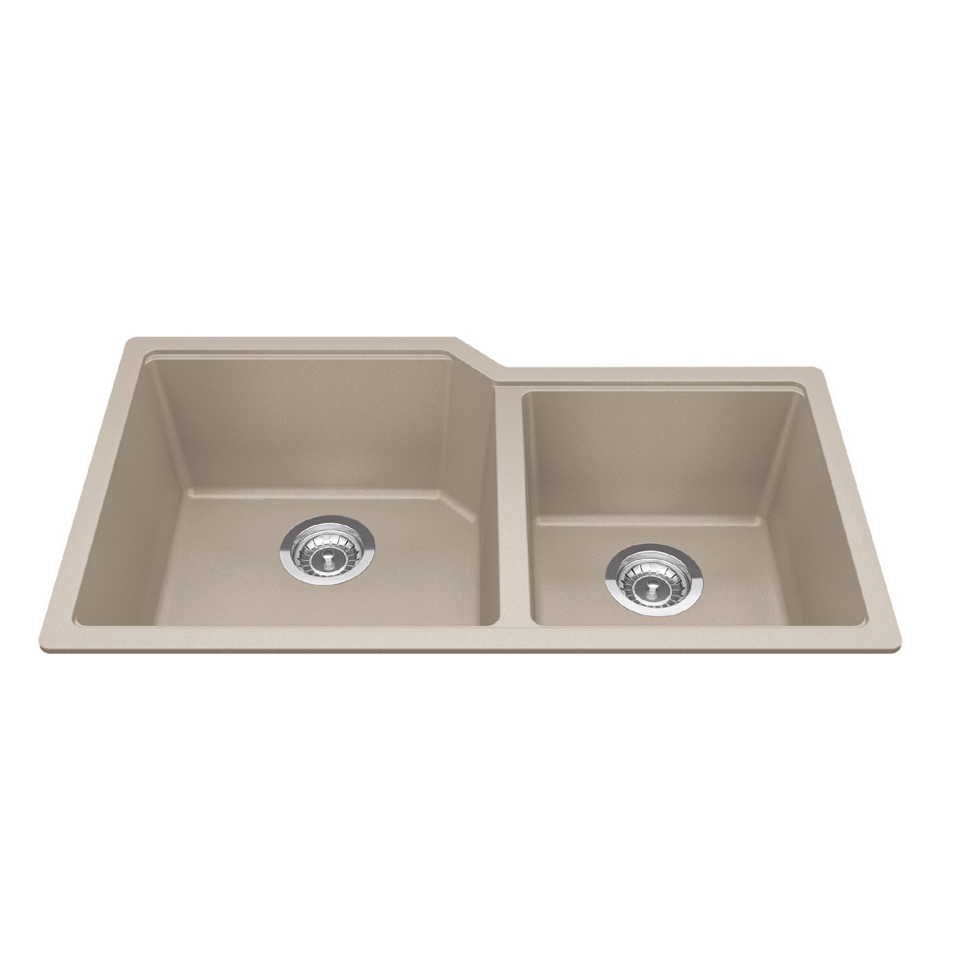Granite Series 33.88-in LR x 19.69-inch FB Undermount Double Bowl Granite Kitchen Sink in Onyx