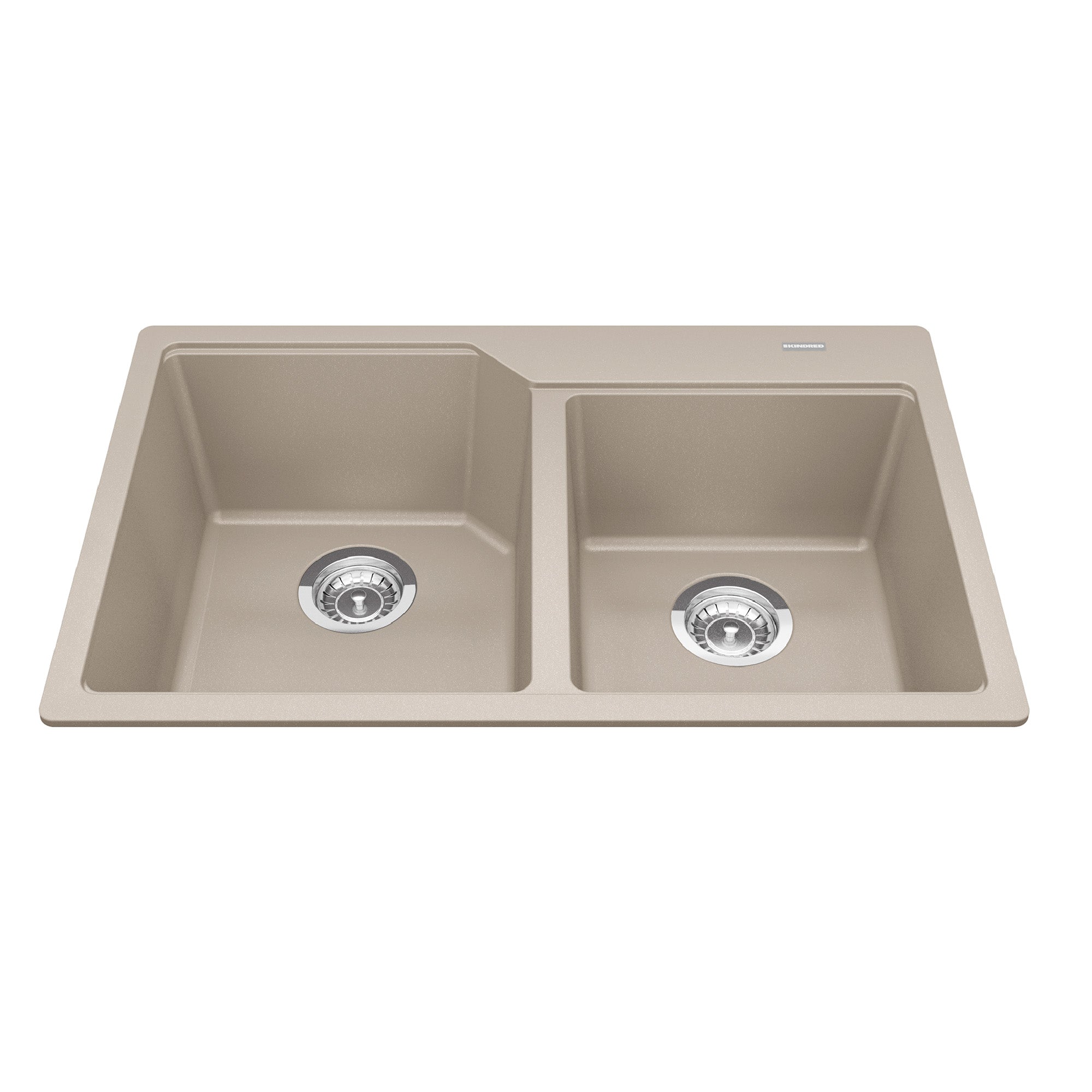 Granite Series 30,69 pouces LR x 19,69 pouces FB Drop dans le double bol évier de cuisine en granit en champagne