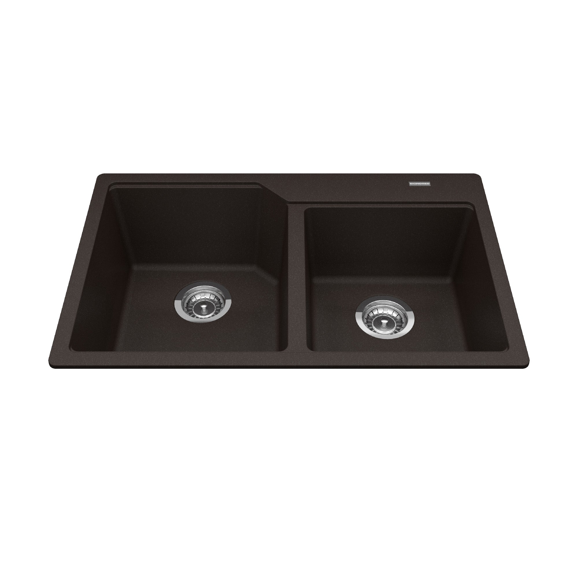 Granite Series 30,69 pouces LR x 19,69 pouces FB Drop dans le double bol évier de cuisine en granit en moka
