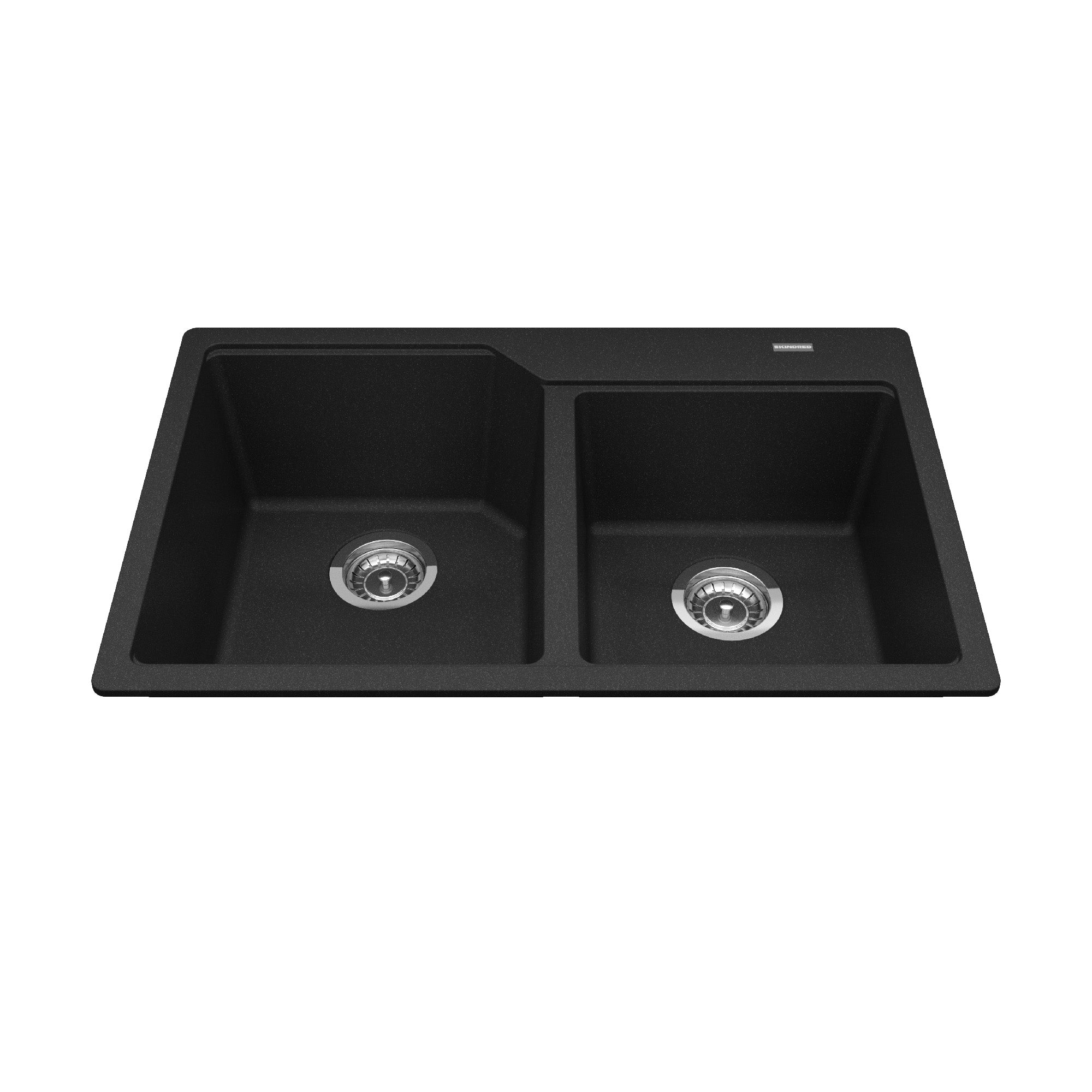 Granite Series 30,69 pouces LR x 19,69 pouces FB Drop dans le double bol évier de cuisine en granit dans onyx