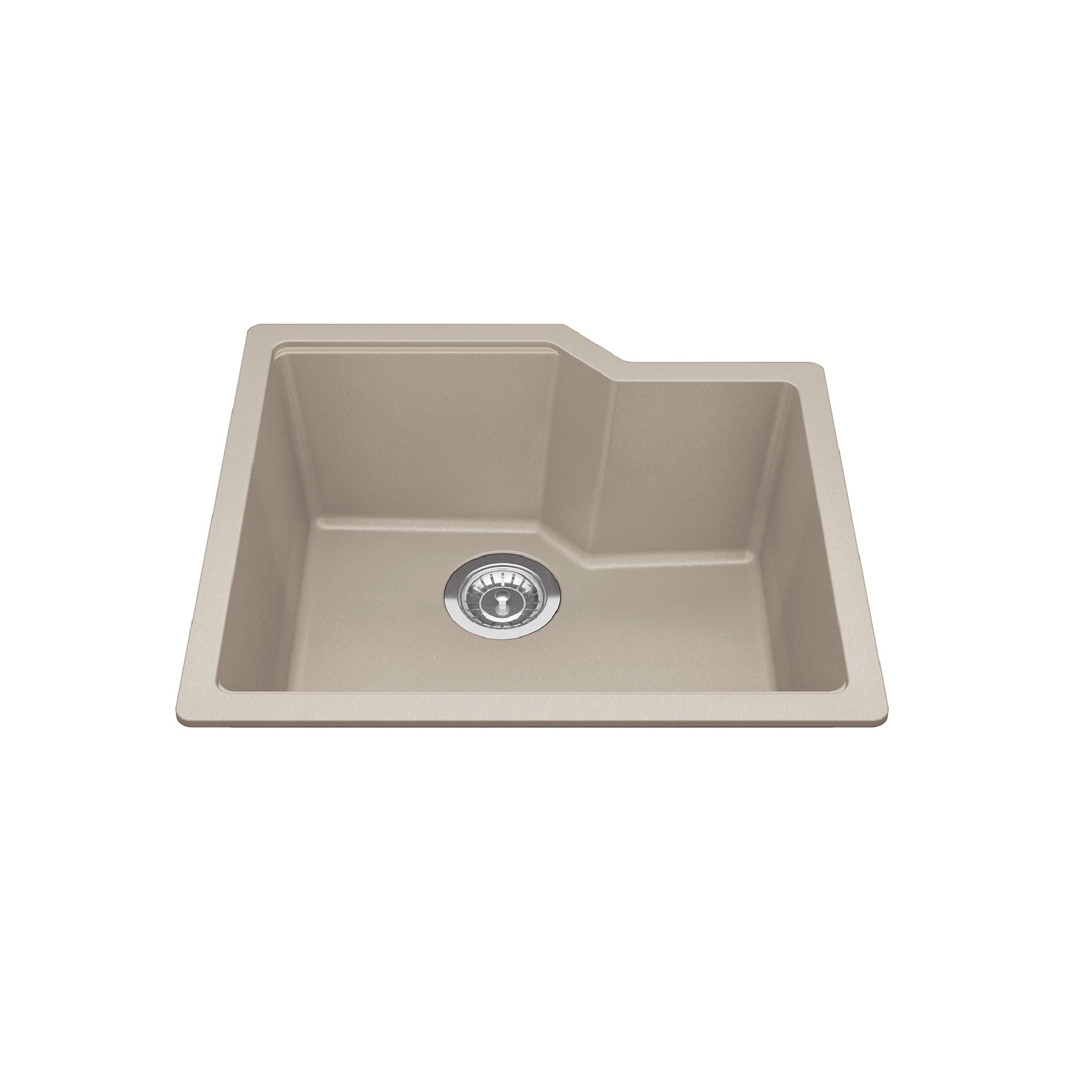 Granite Series 22.06-in LR x 19,69 pouces FB Undermount Single Bowl Granite Kitchen évier en blanc polaire