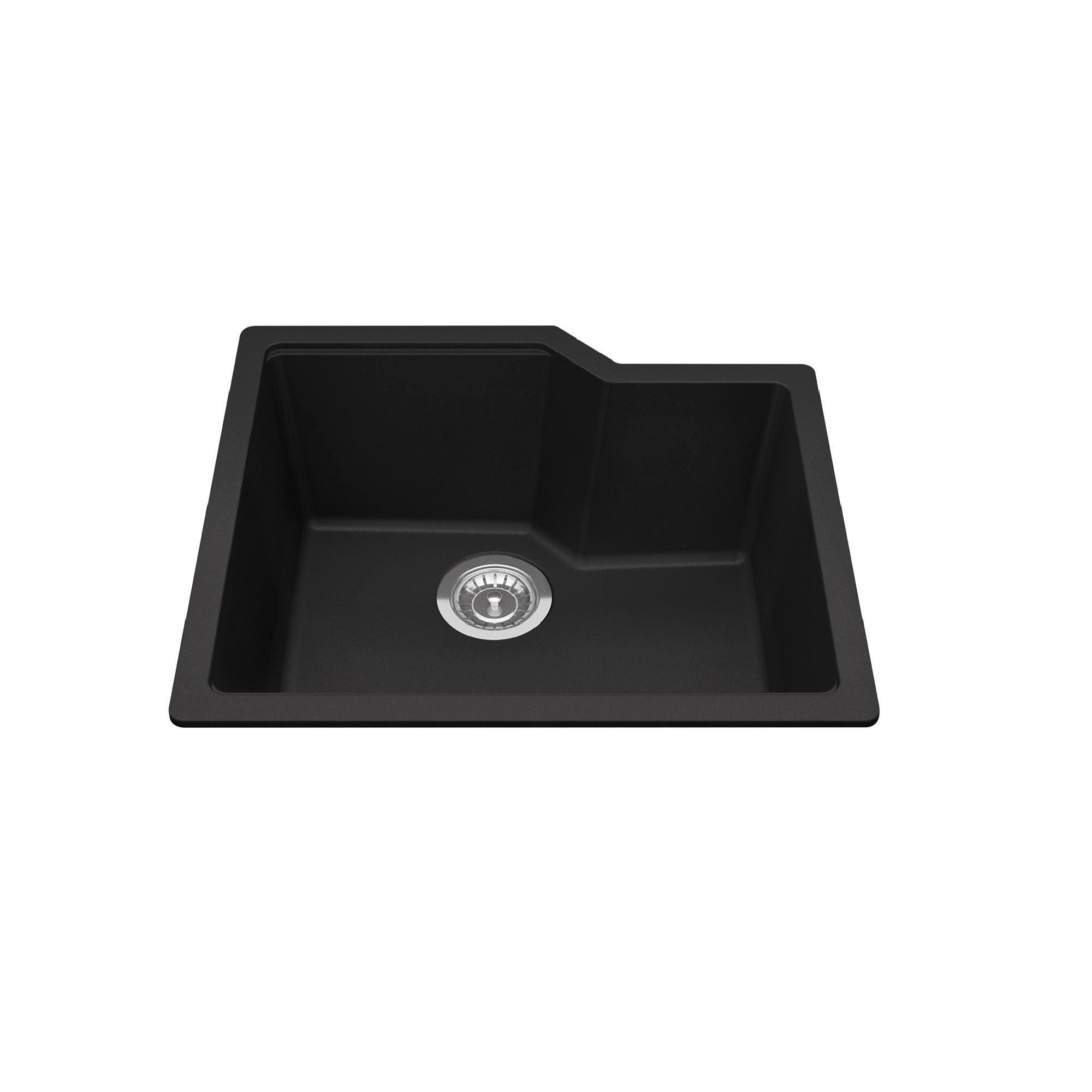 Granite Series 22.06-in LR x 19,69 pouces FB Undermount Single Bowl Granite Kitchen évier en blanc polaire
