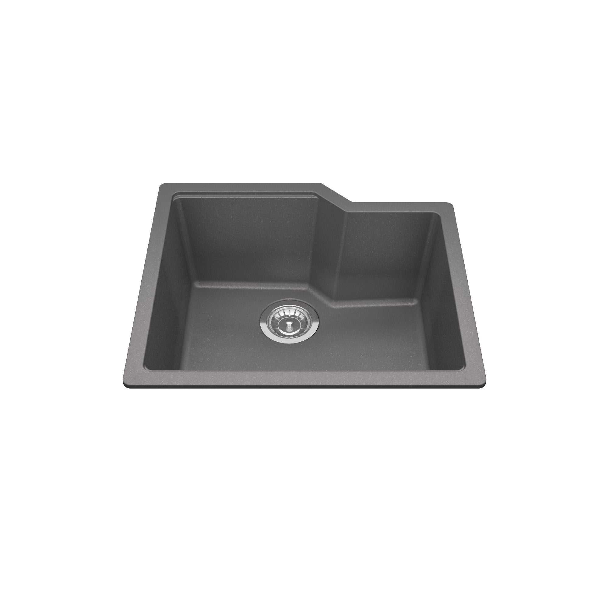 Granite Series 22.06-in LR x 19,69 pouces FB Undermount Single Bowl Granite Kitchen évier en blanc polaire