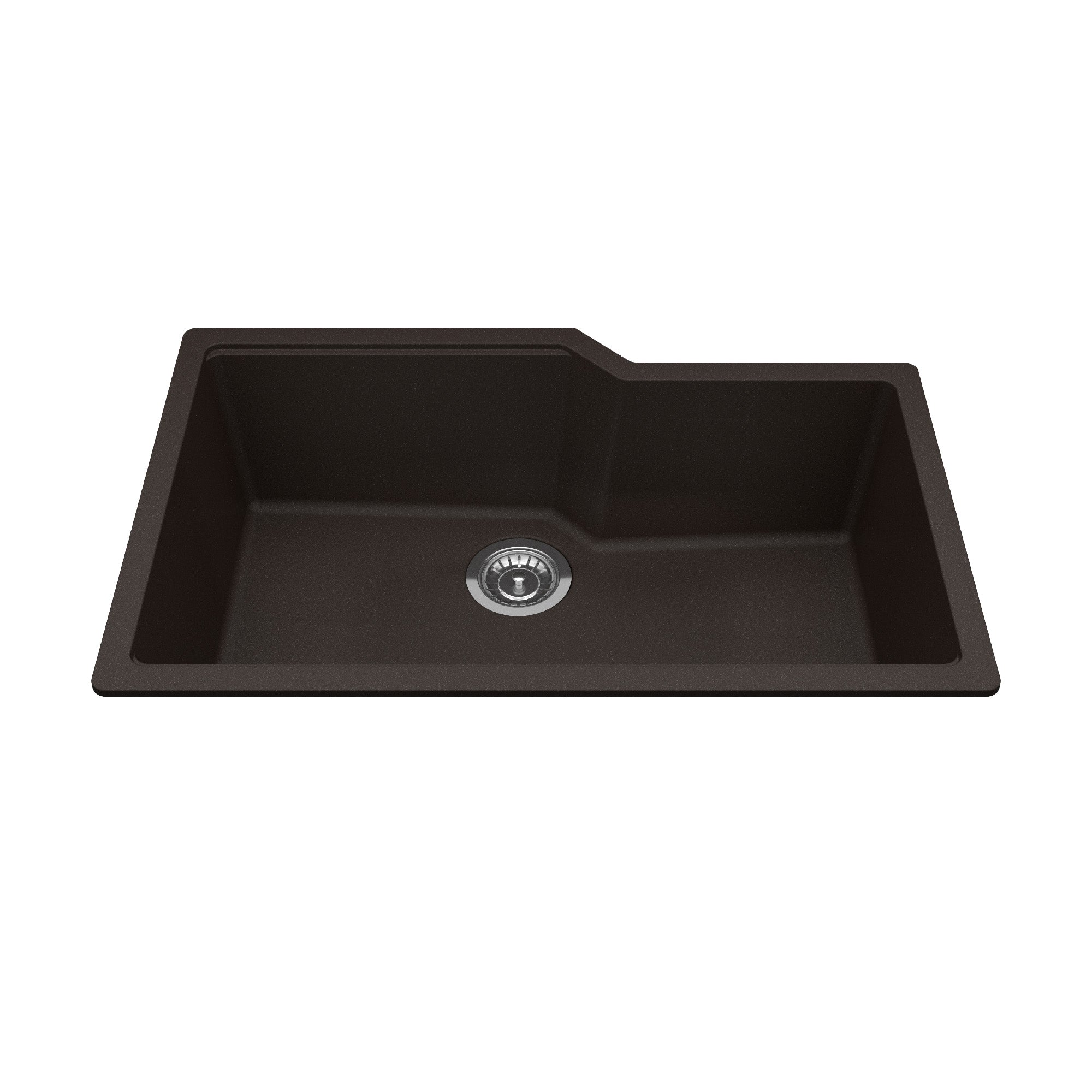Granite Series 30,69 pouces LR x 19,69 pouces FB Undermount Single Bowl Granite Kitchen évier à Mocha