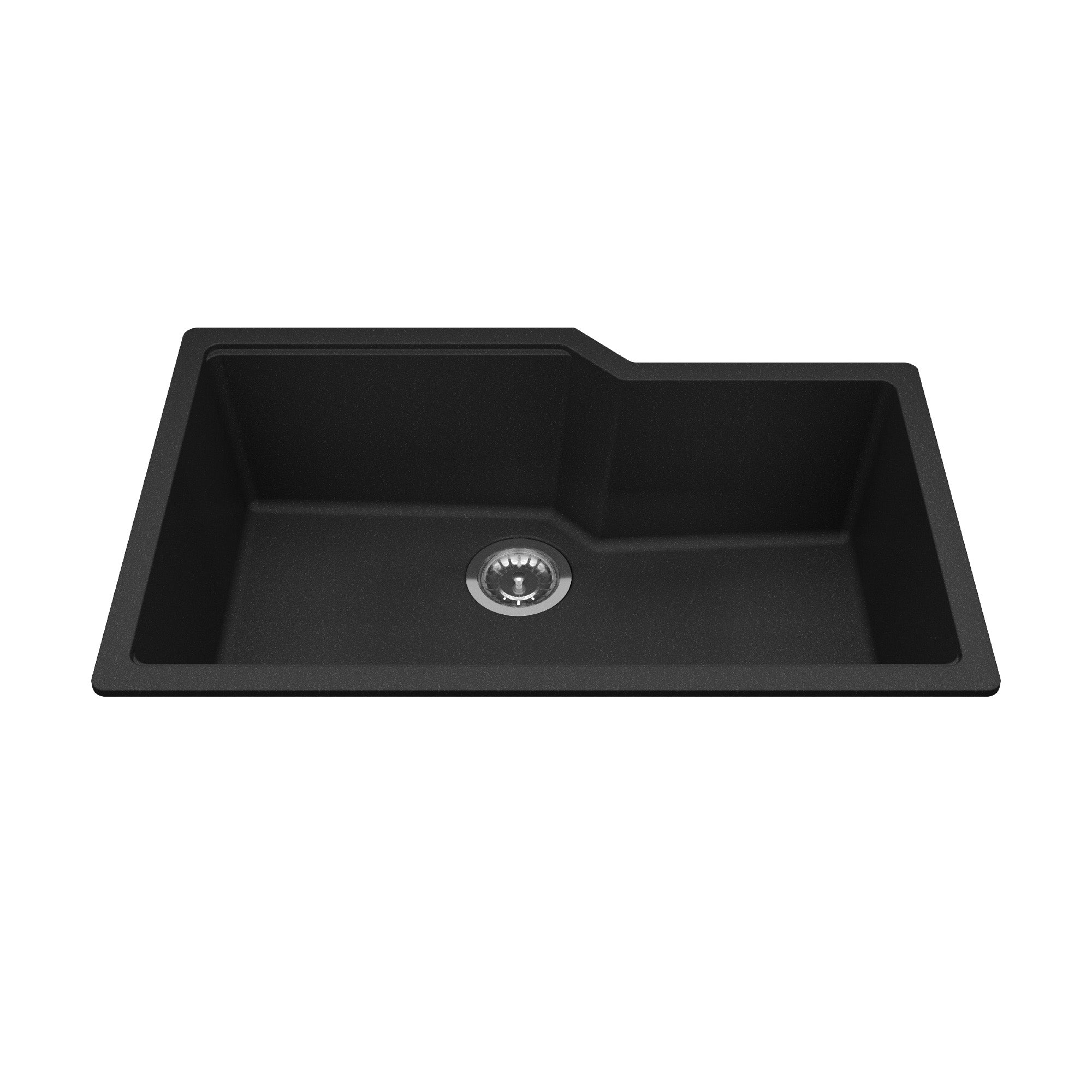 Granite Series 30,69 pouces LR x 19,69 pouces FB Undermount Single Bowl Granite Kitchen évier à Mocha
