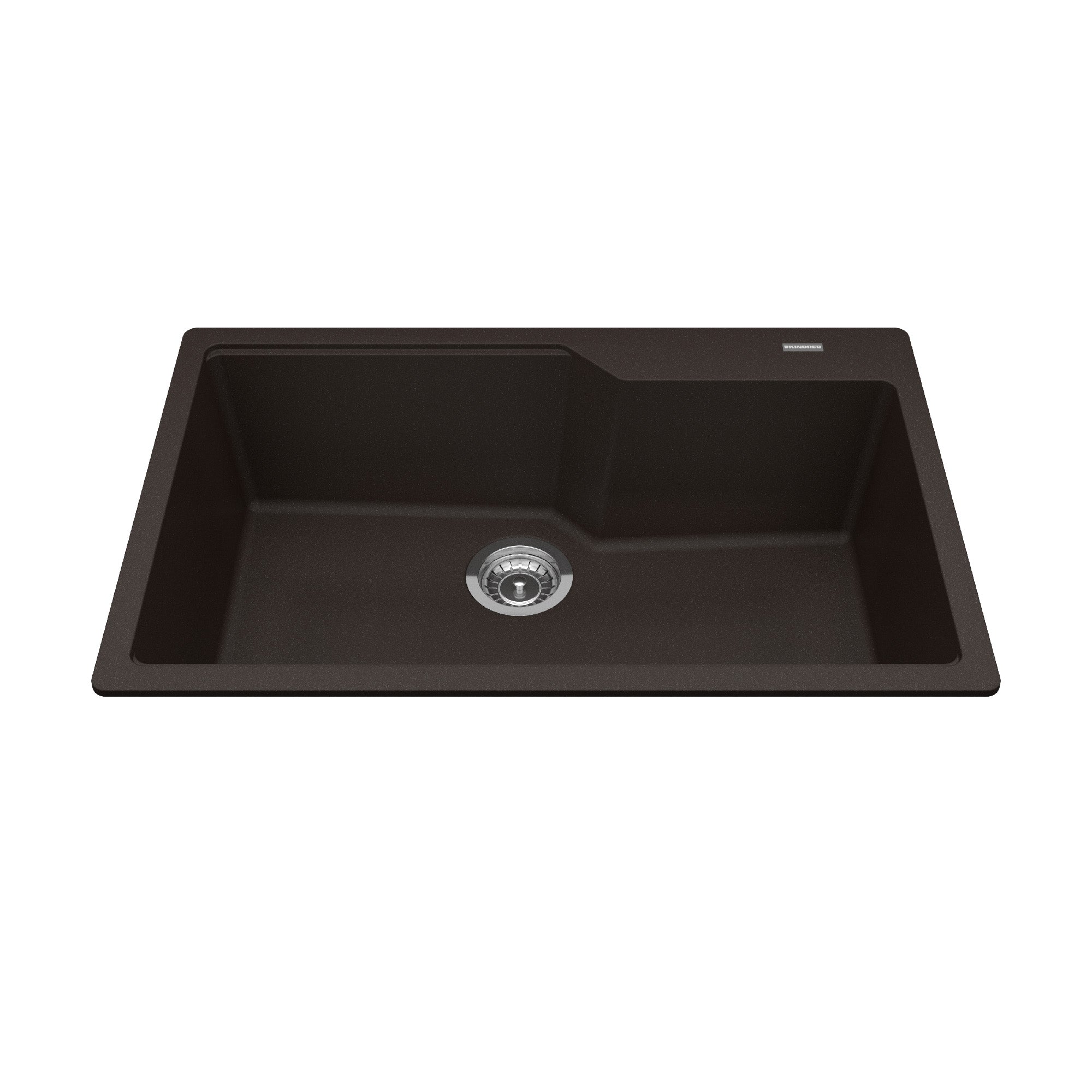 Granite Series 30,7 pouces LR x 19,69 pouces FB Drop dans un bol simple évier de cuisine en granit en moka