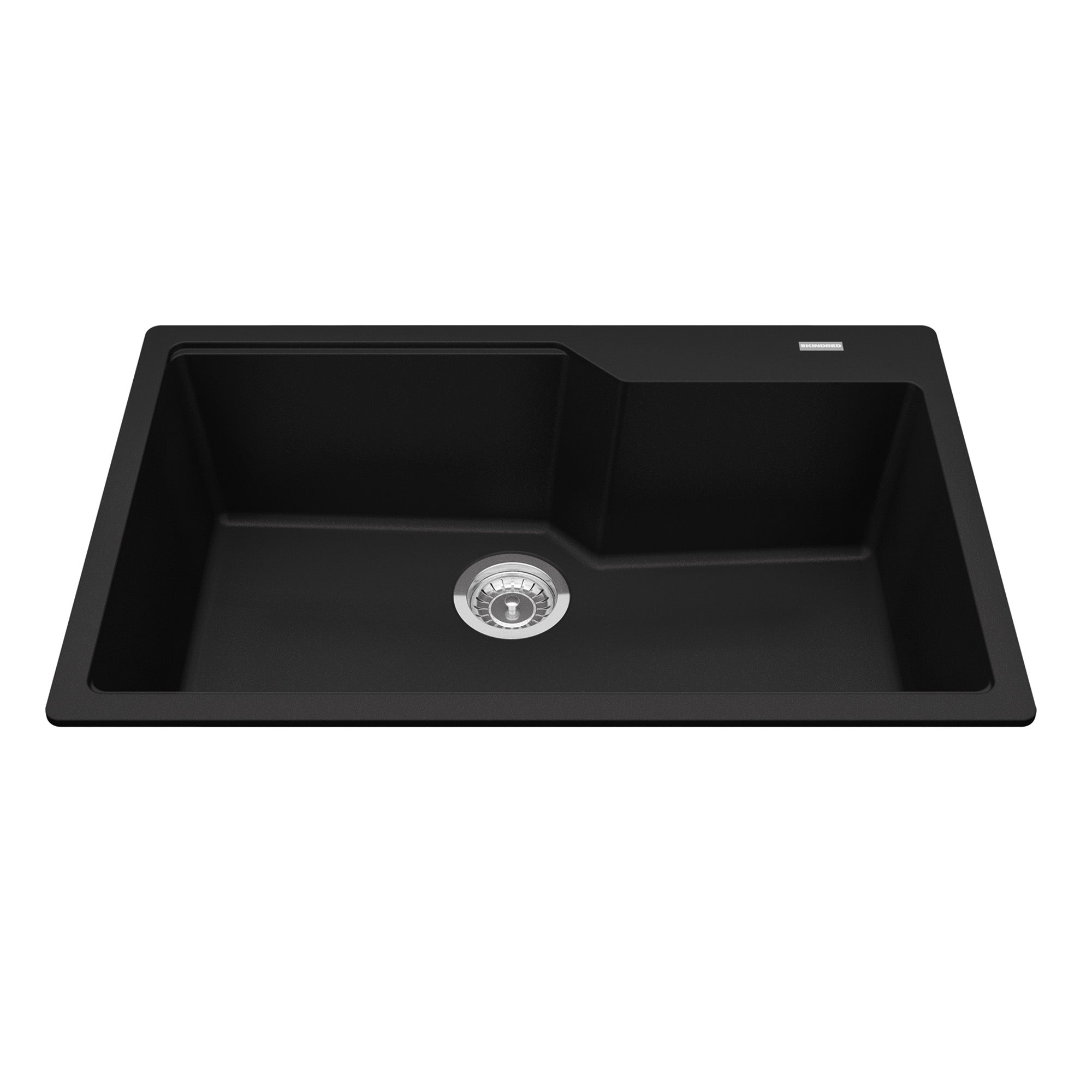 Granite Series 30,7 pouces LR x 19,69 pouces FB Drop dans un bol simple évier de cuisine en granit en moka