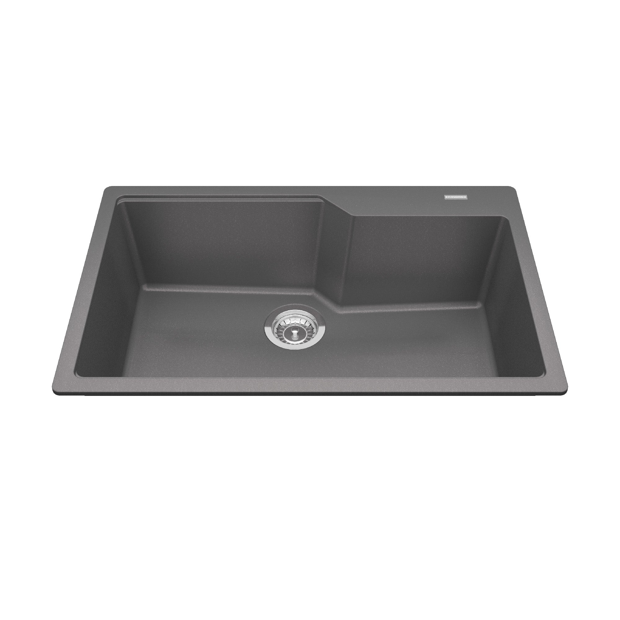 Granite Series 30.7-inch LR x 19.69-inch FB Drop In Single Bowl Granite Kitchen Sink in Stone Gray