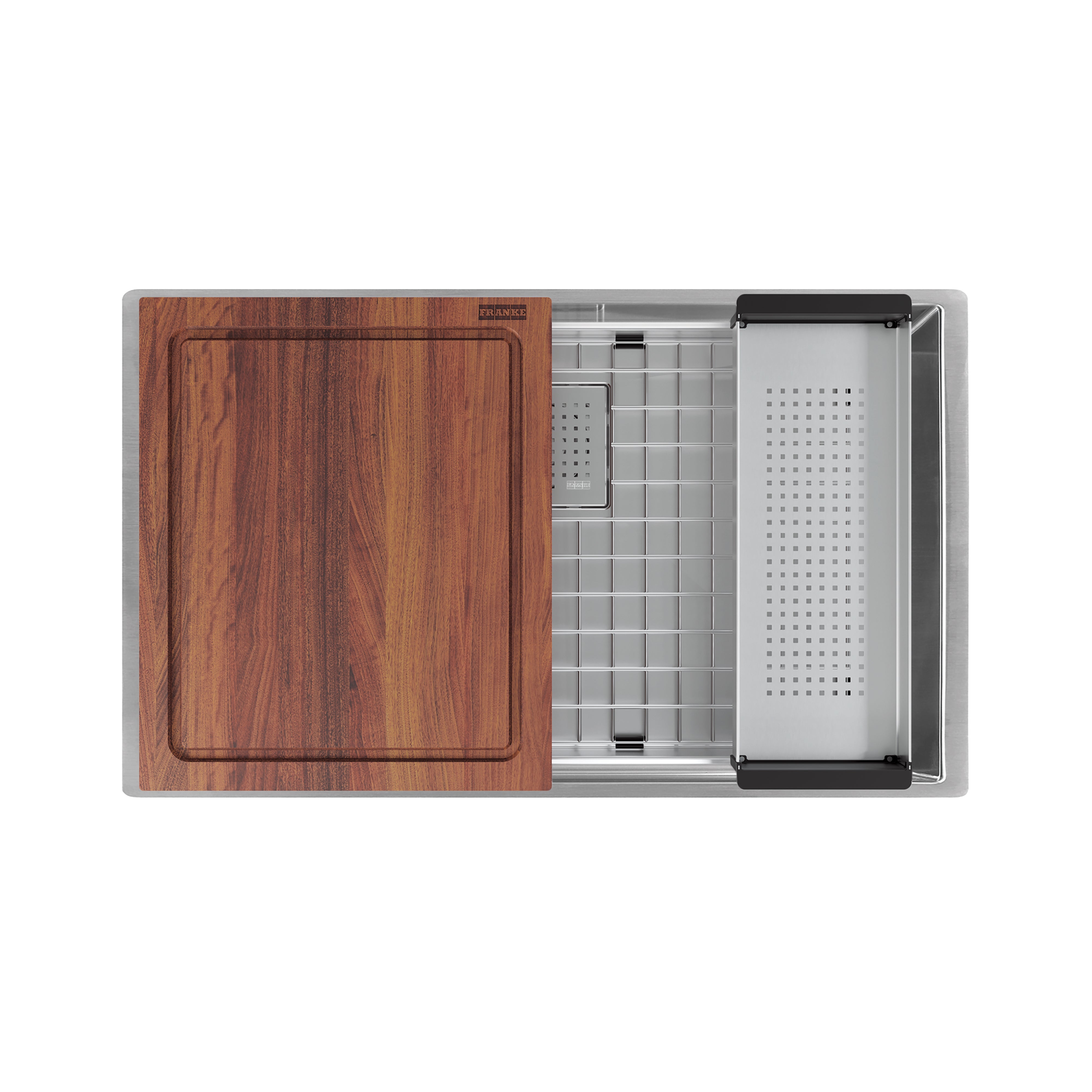 Franke Peak WorkCenter 29 pouces. x 18 pouces. 16 de la calibre en acier inoxydable sous-monnaie un évier de cuisine de bol simple