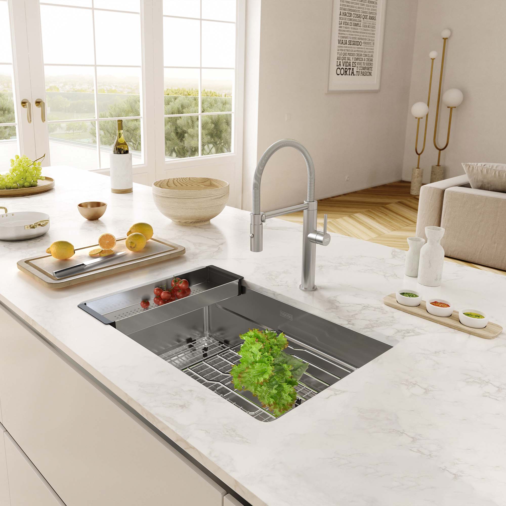 Franke Pescara 32,5 pouces. x 18,5 pouces. 18 de la calibre en acier inoxydable Undermount Single Bowl Kitchen évier - PTX110-31