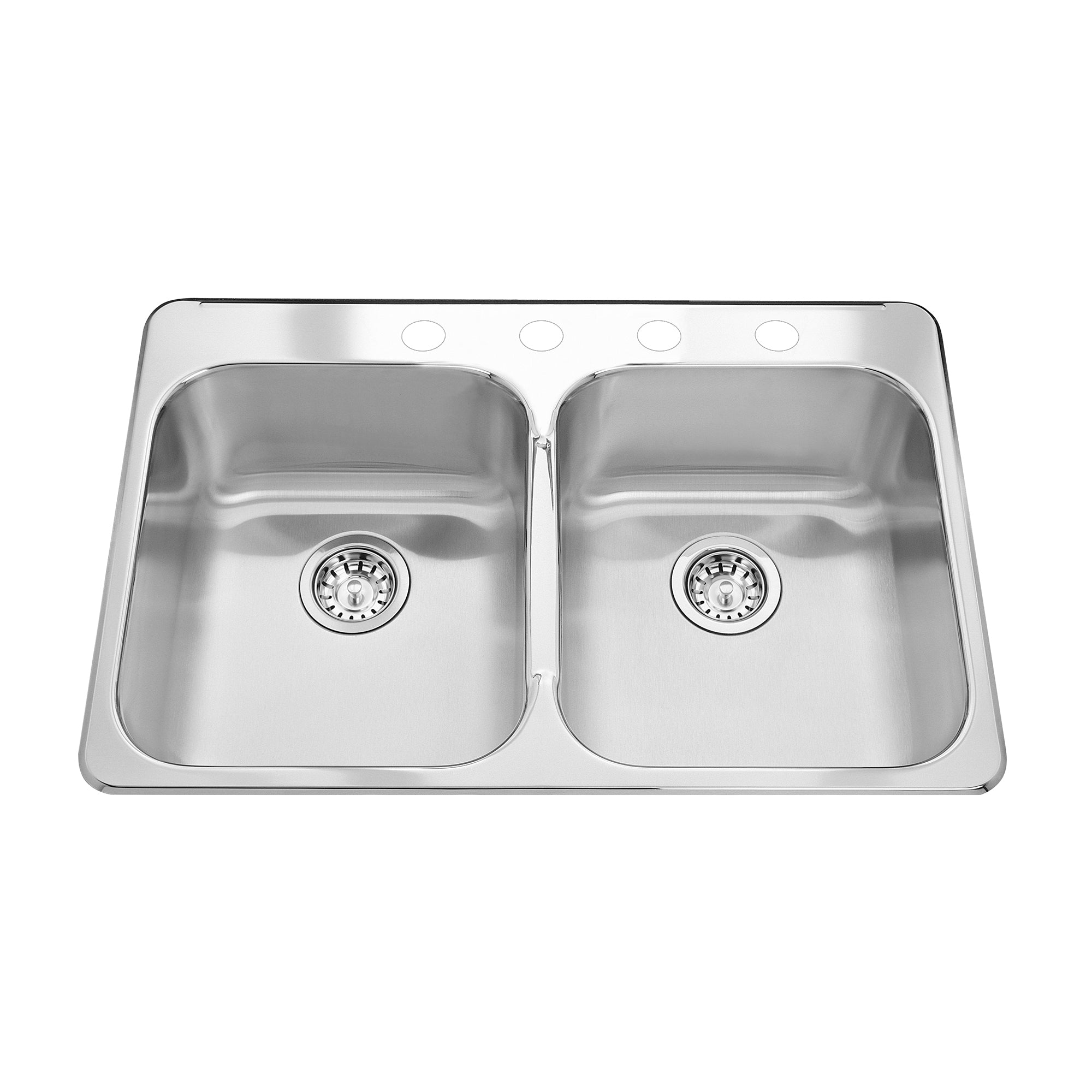 Steel Queen 31.25-inch LR x 20.5-inch FB Drop In Double Bowl 1-Hole Stainless Steel