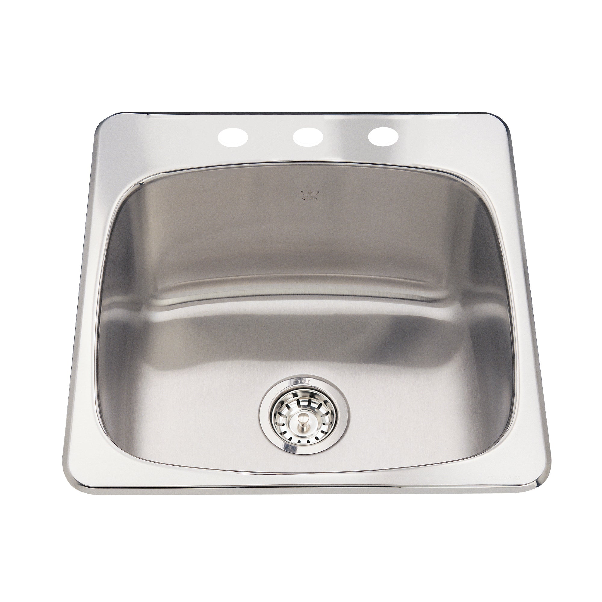 Steel Queen 20.13-inch LR x 20.56-inch FB Drop into a unique 1 or 3-hole stainless steel laundry bowl