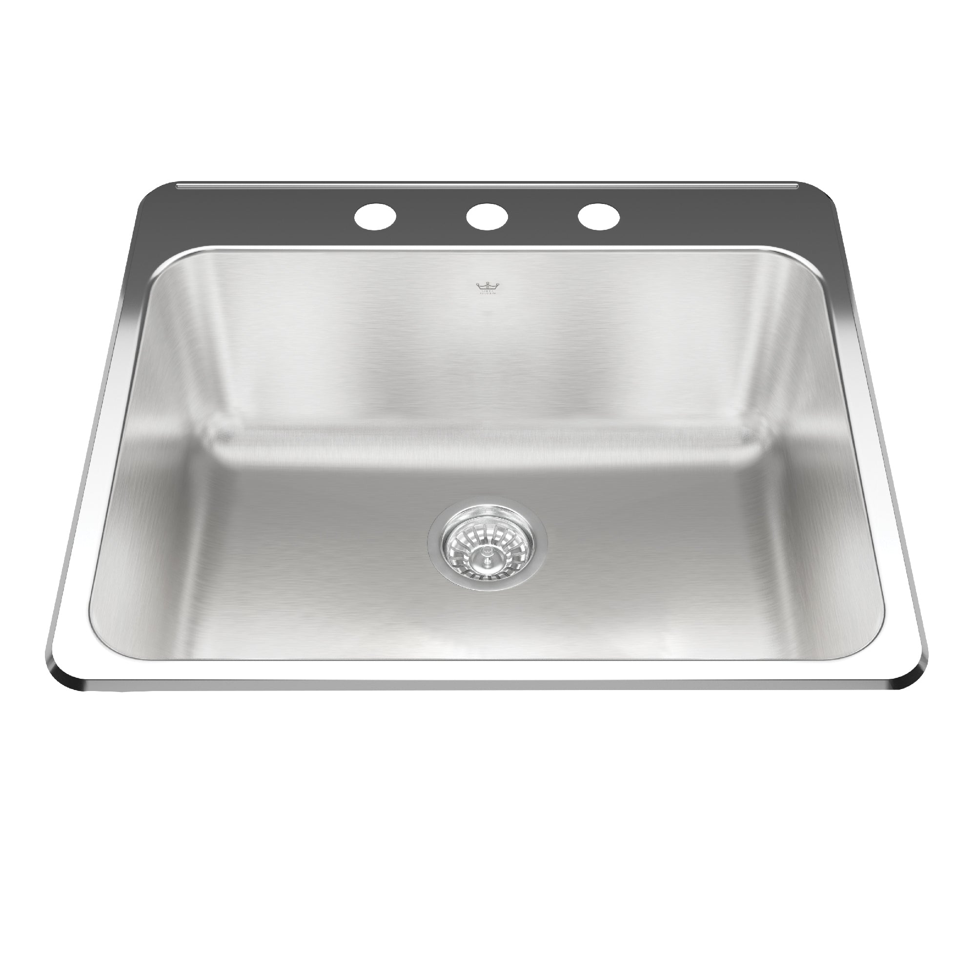 Collection d'utilité KINDRED 25,25 pouces LR x 22 pouces FB DROP dans un bol unique à 3 trous en acier inoxydable à linge