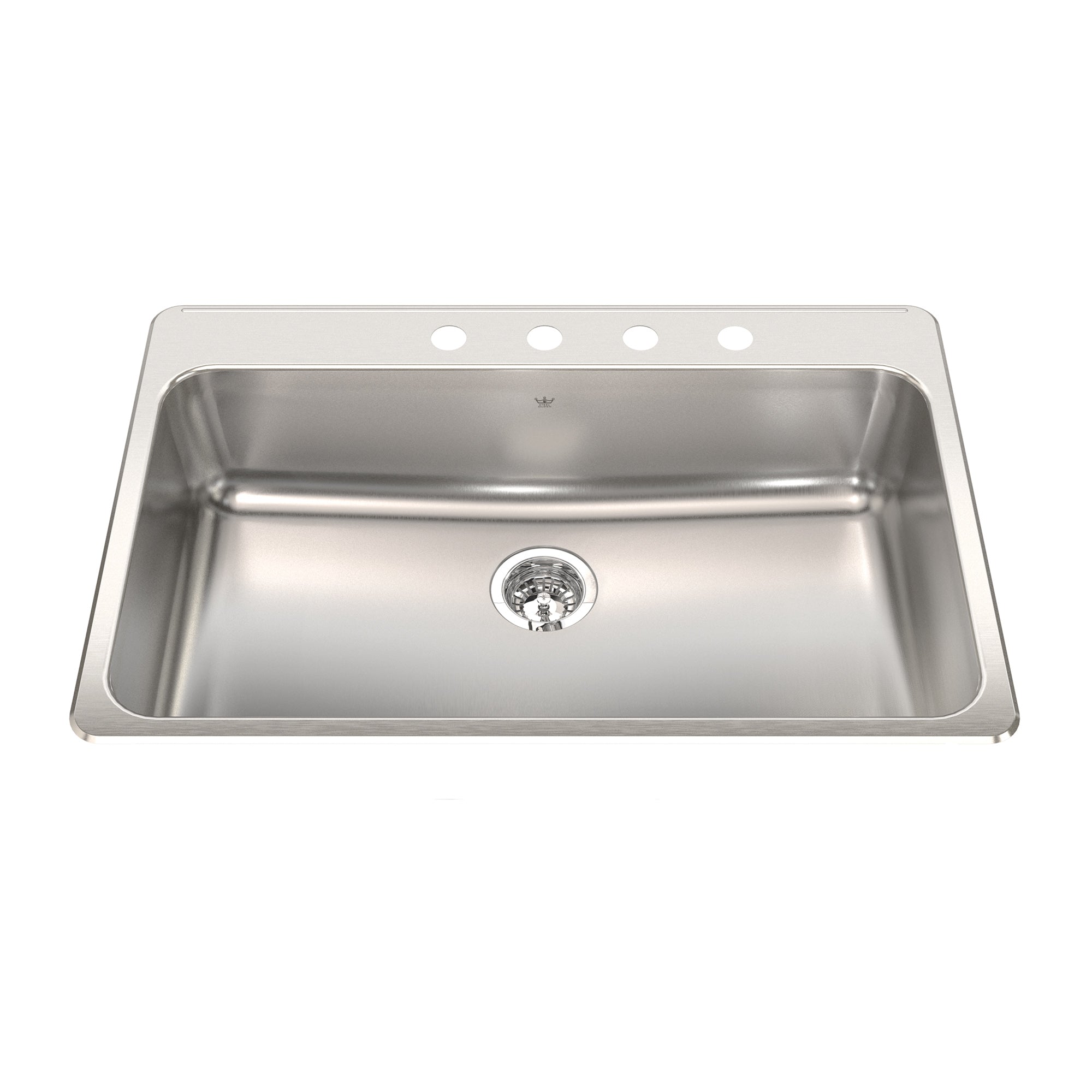 Steel Queen 33.38-inch LR x 22-inch FB Stainless Steel 1-Hole Kitchen Sink Sink
