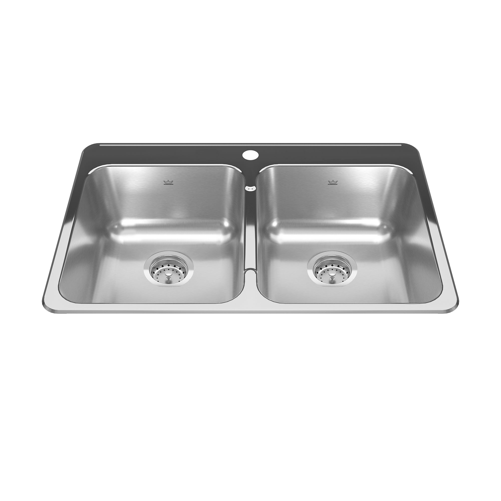 Reginox 31.25 in LR x 20.5 in FB Drop in Double Bowl 1 Hole Stainless Steel