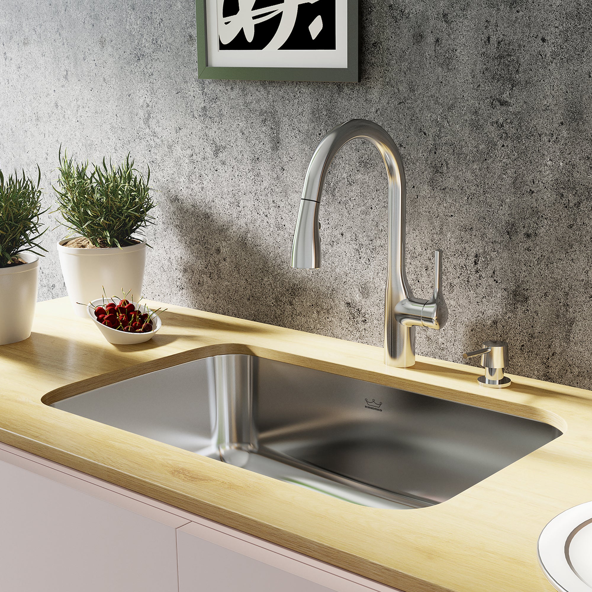 Évier en inox 1 cuvette Kindred