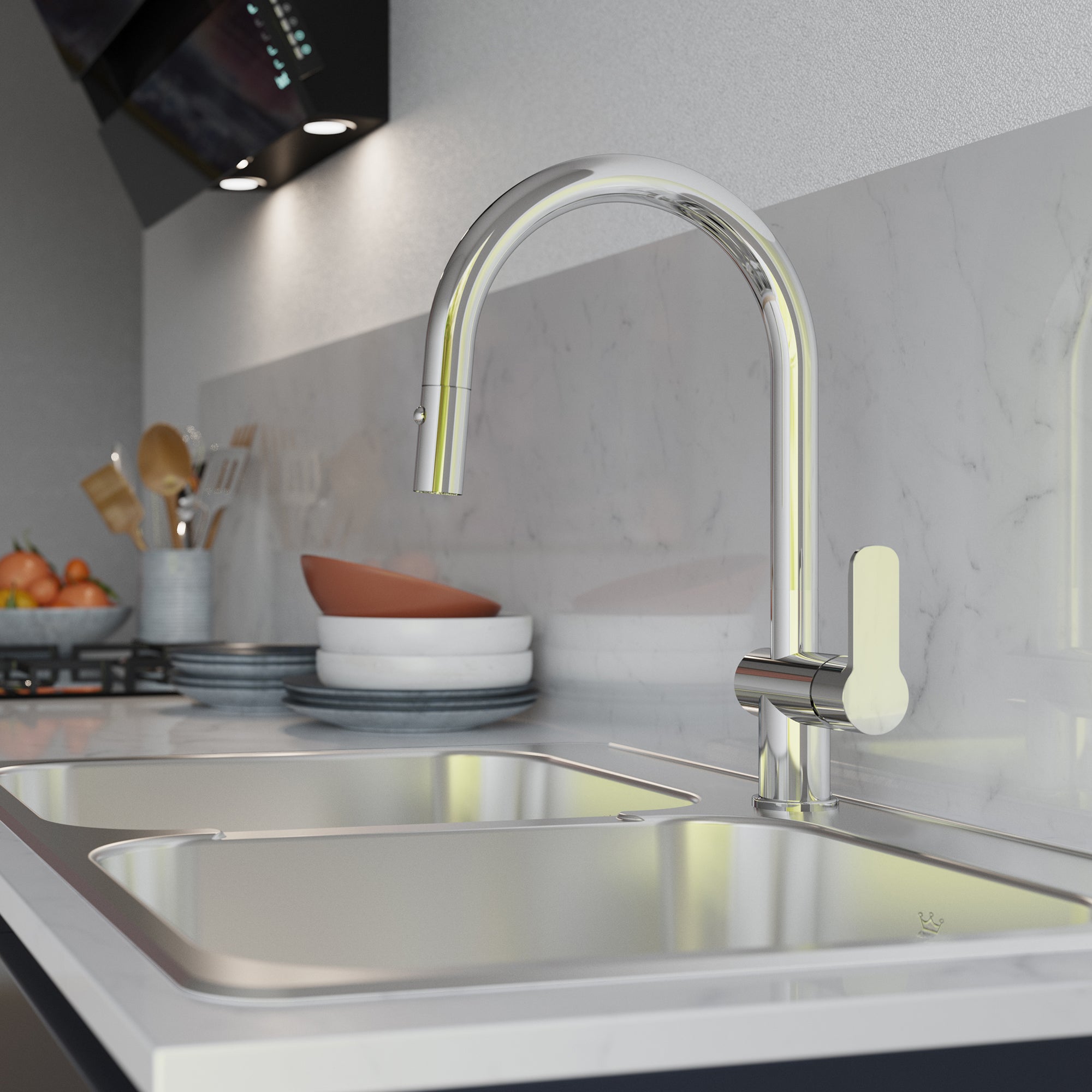 Évier en inox 2 cuvettes Kindred