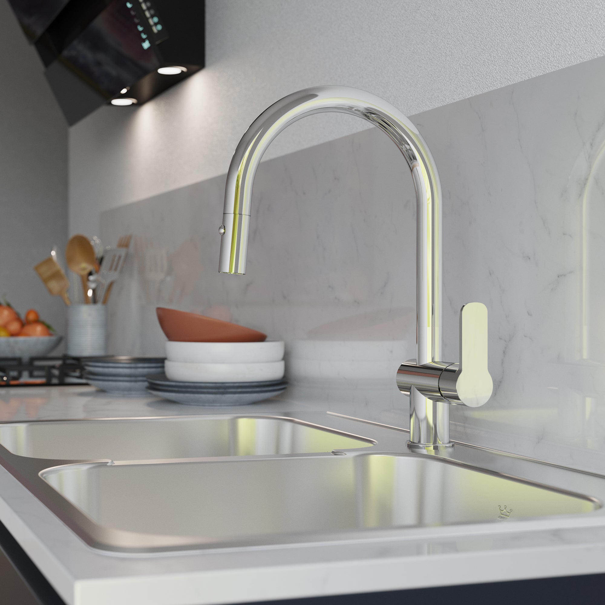 Évier en inox 2 cuvettes Kindred