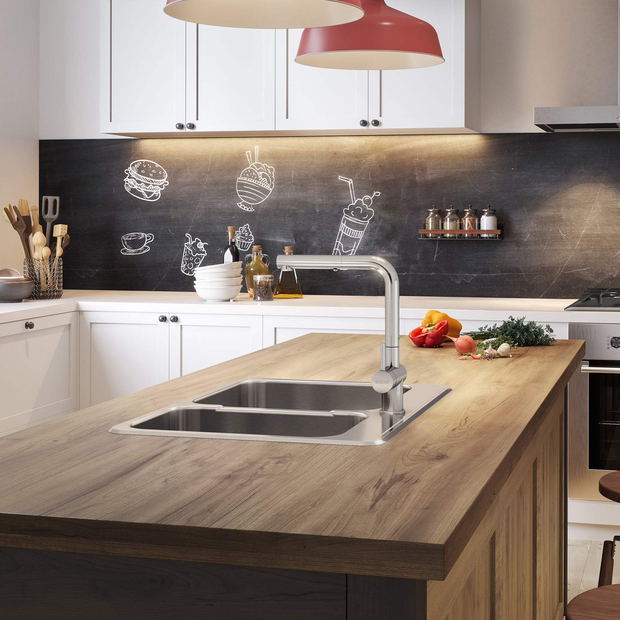 Évier en inox 2 cuvettes Kindred