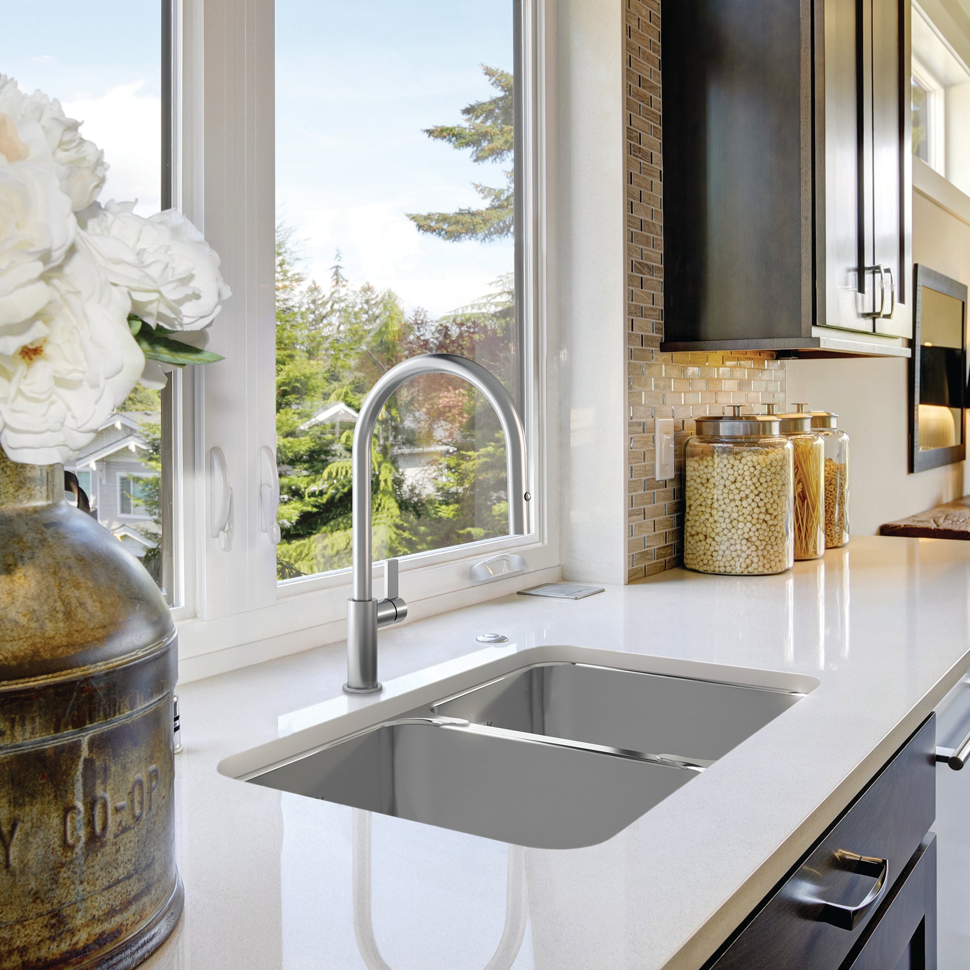 Évier en inox 2 cuvettes Kindred