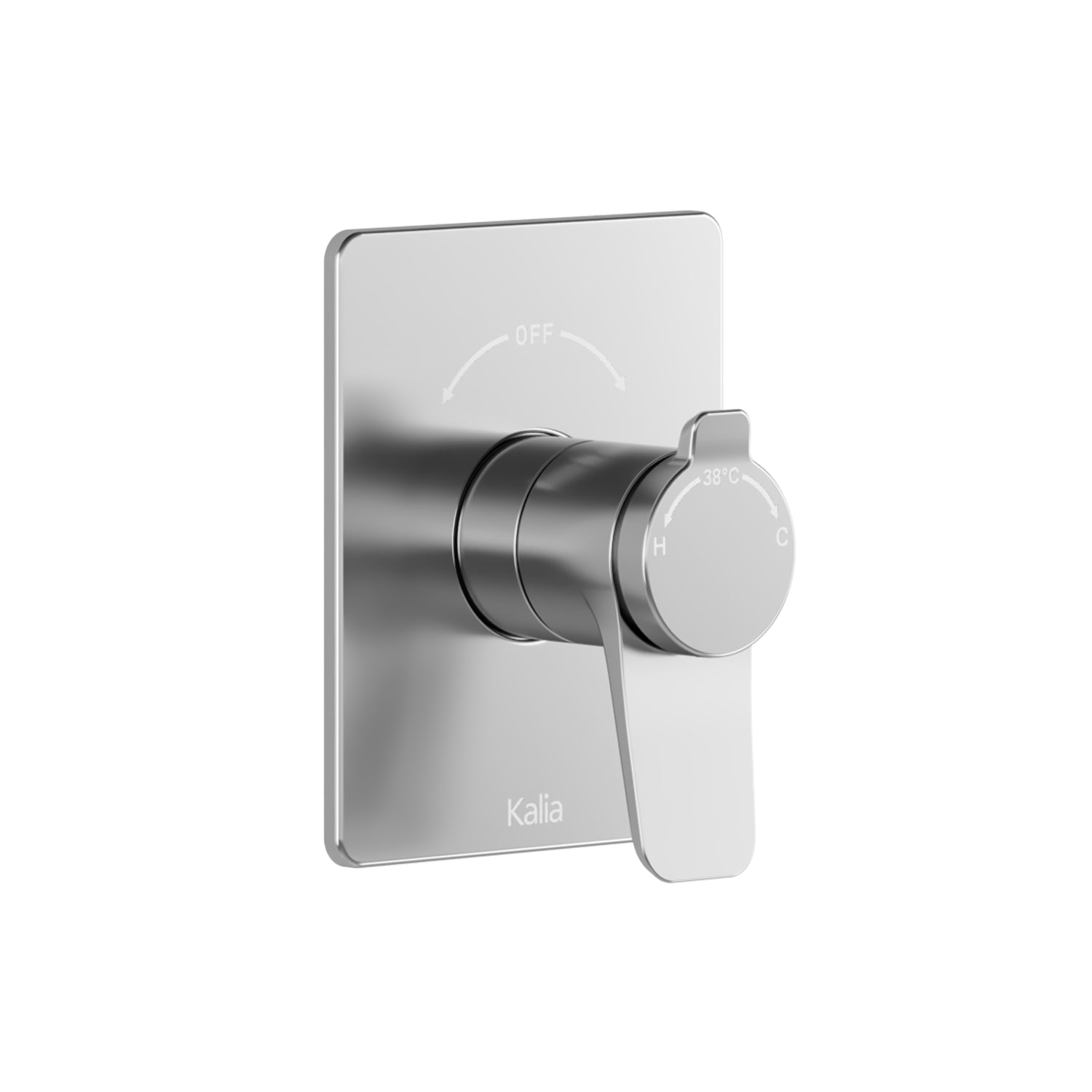 Finition Carrée MOROKA pour Valve Coaxiale 1/2'' de Type T/P avec Sélecteur Intégré 2 Voies Chrome