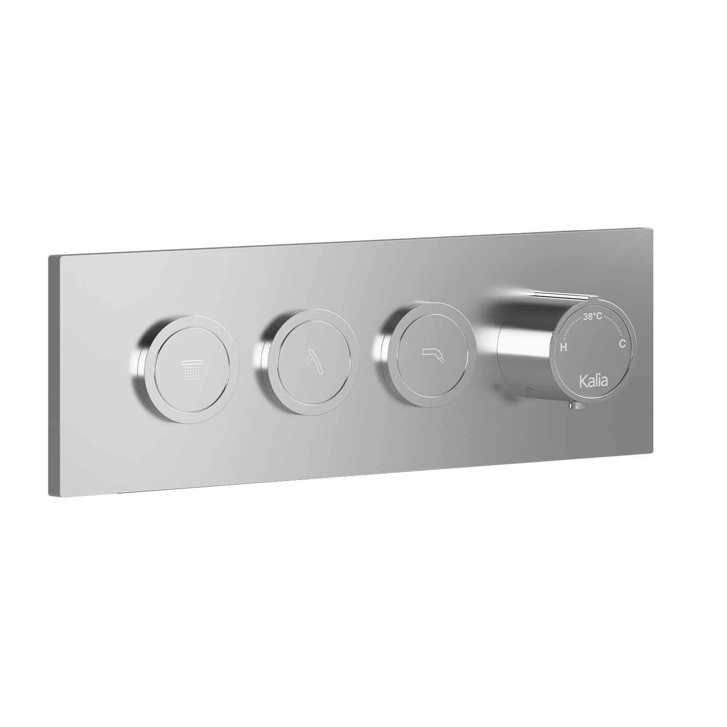 Finition pour Valve 1/2''de Type T/P AQUATONIK™ à Boutons-Poussoirs 3 Voies Chrome