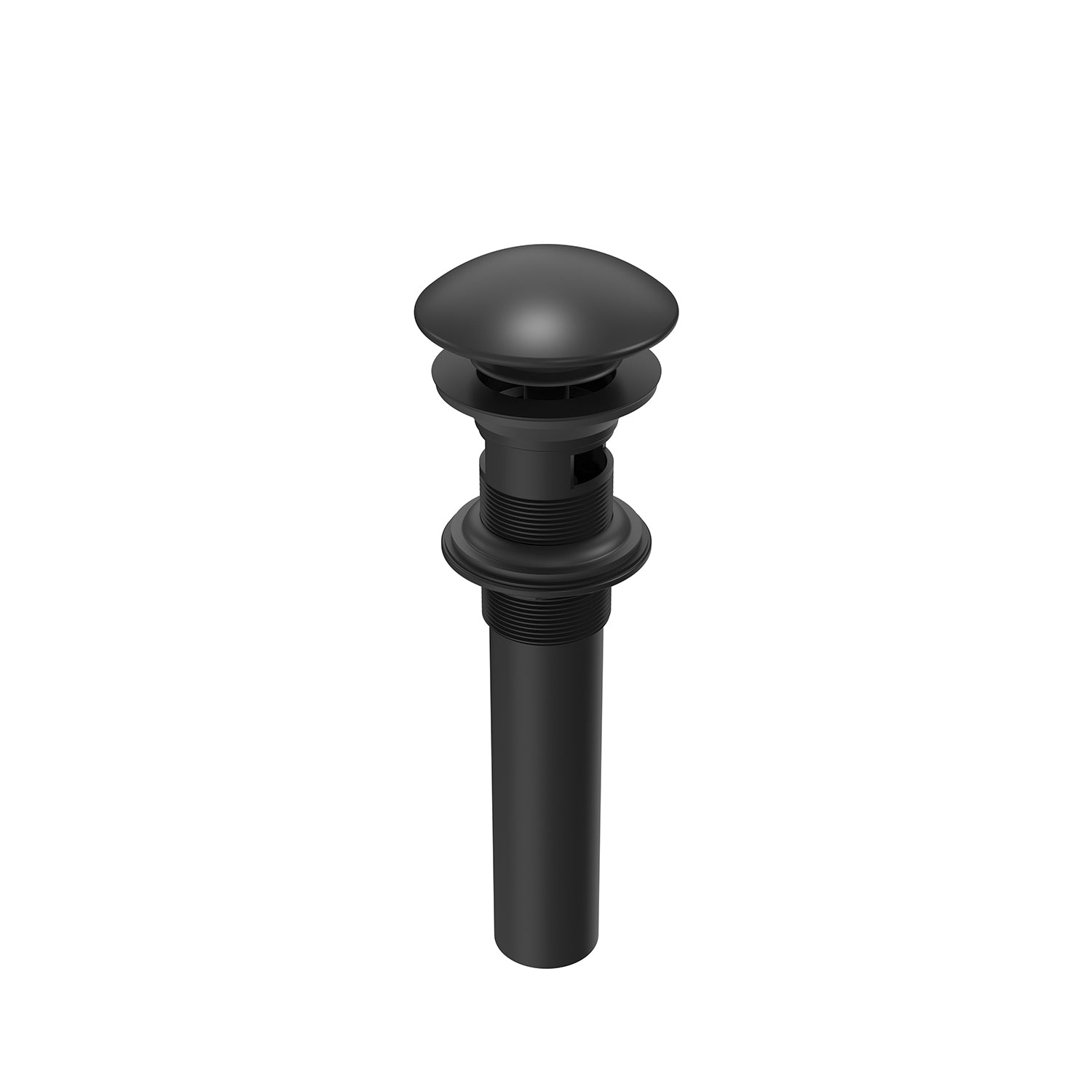 Push Drain With Overflow       Assembly with Porcelain Cap Matte Black
