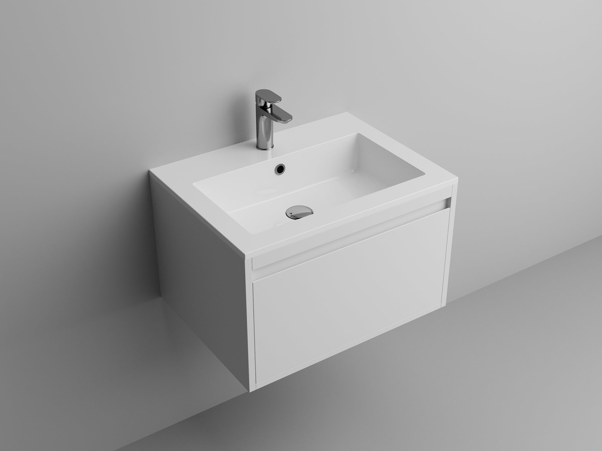 Plan de toilette carré de 24 po - Blanc brillant