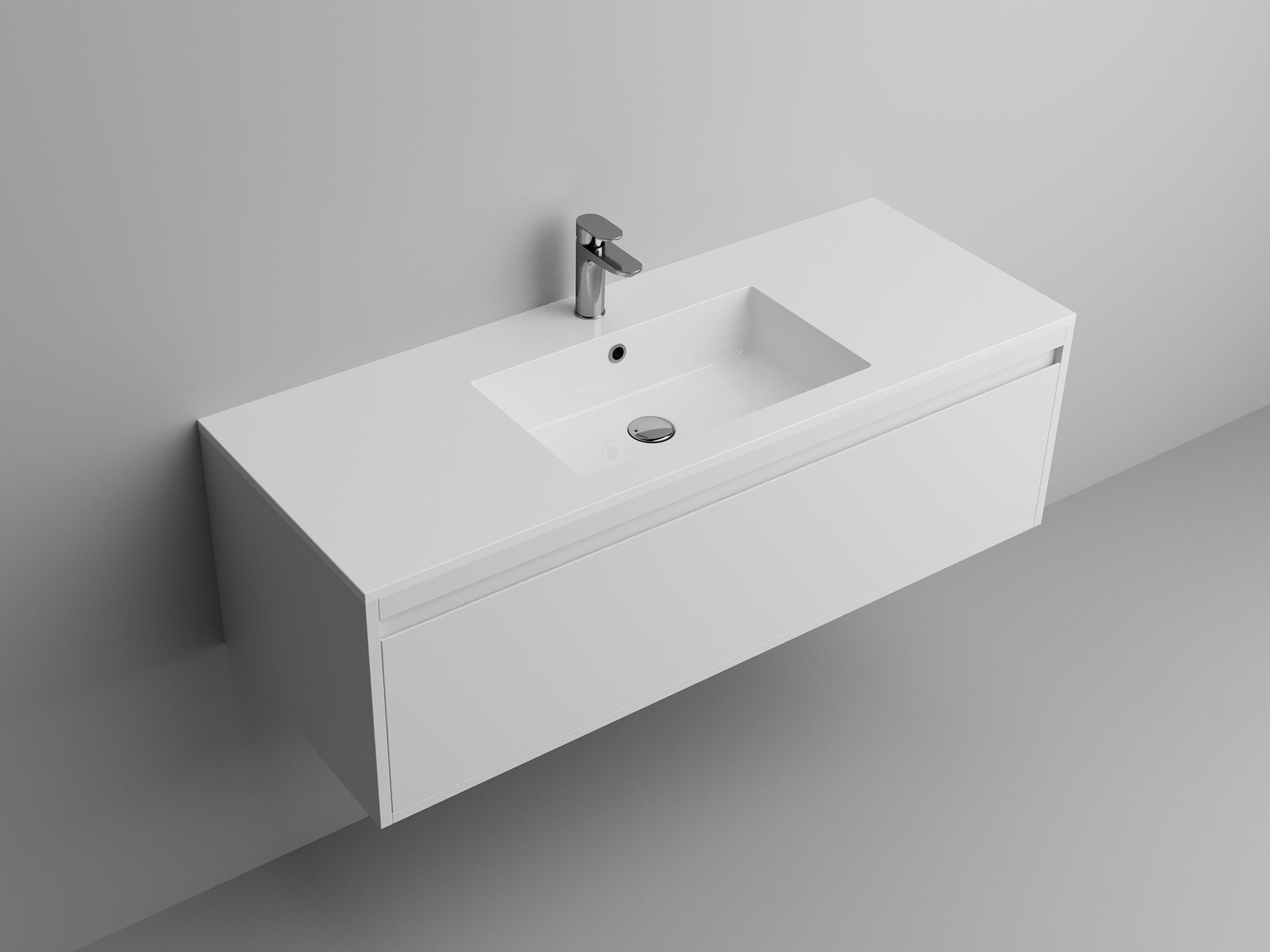 Plan de toilette carré de 48 po - Blanc brillant