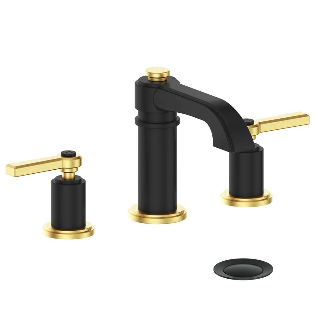 	Robinet 3 morceaux Zehn 8 pouces - Noir mat et Or brossé