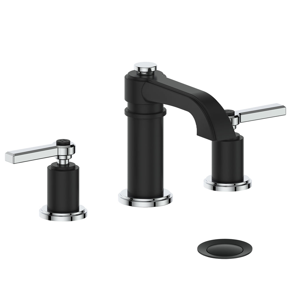 	Robinet 3 morceaux Zehn 8 pouces - Noir mat et Chrome