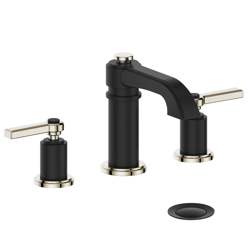 	Robinet 3 morceaux Zehn 8 pouces - Noir mat et nickel poli